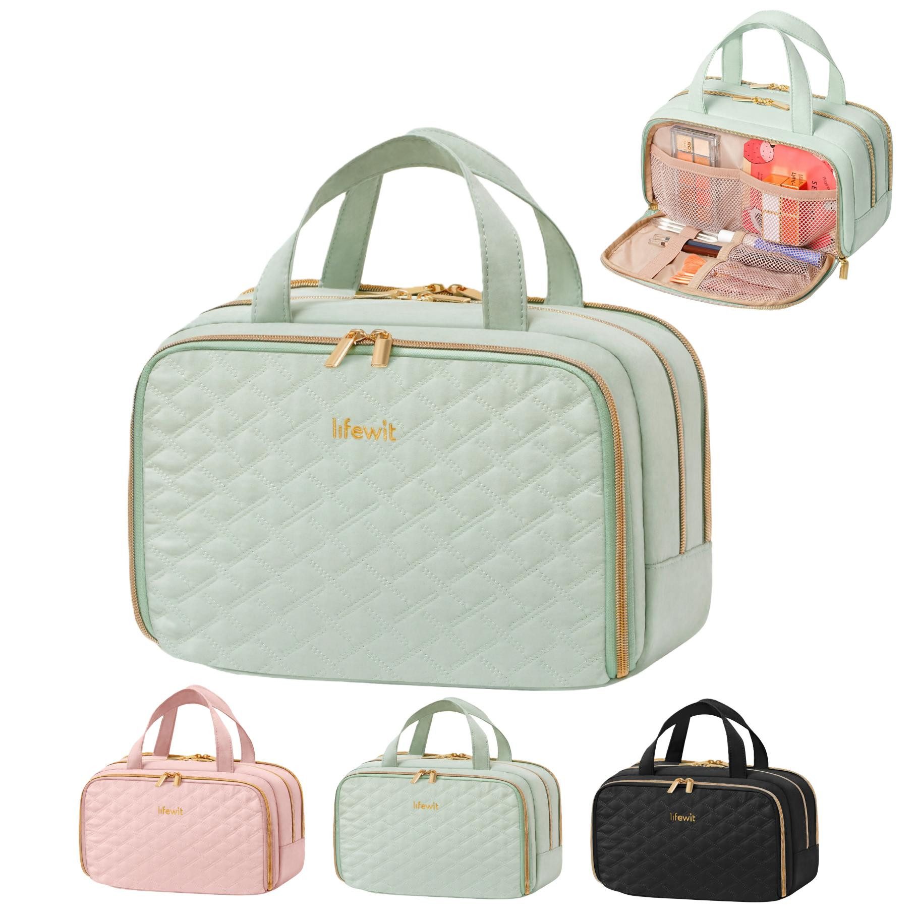 Lifewit Kulturbeutel Reise Kulturtasche Damen, Wasserabweisende Kulturbeutel mit Nassfach (Set, 1-er, B/H/T 13/15.5/26 cm), Tragbar