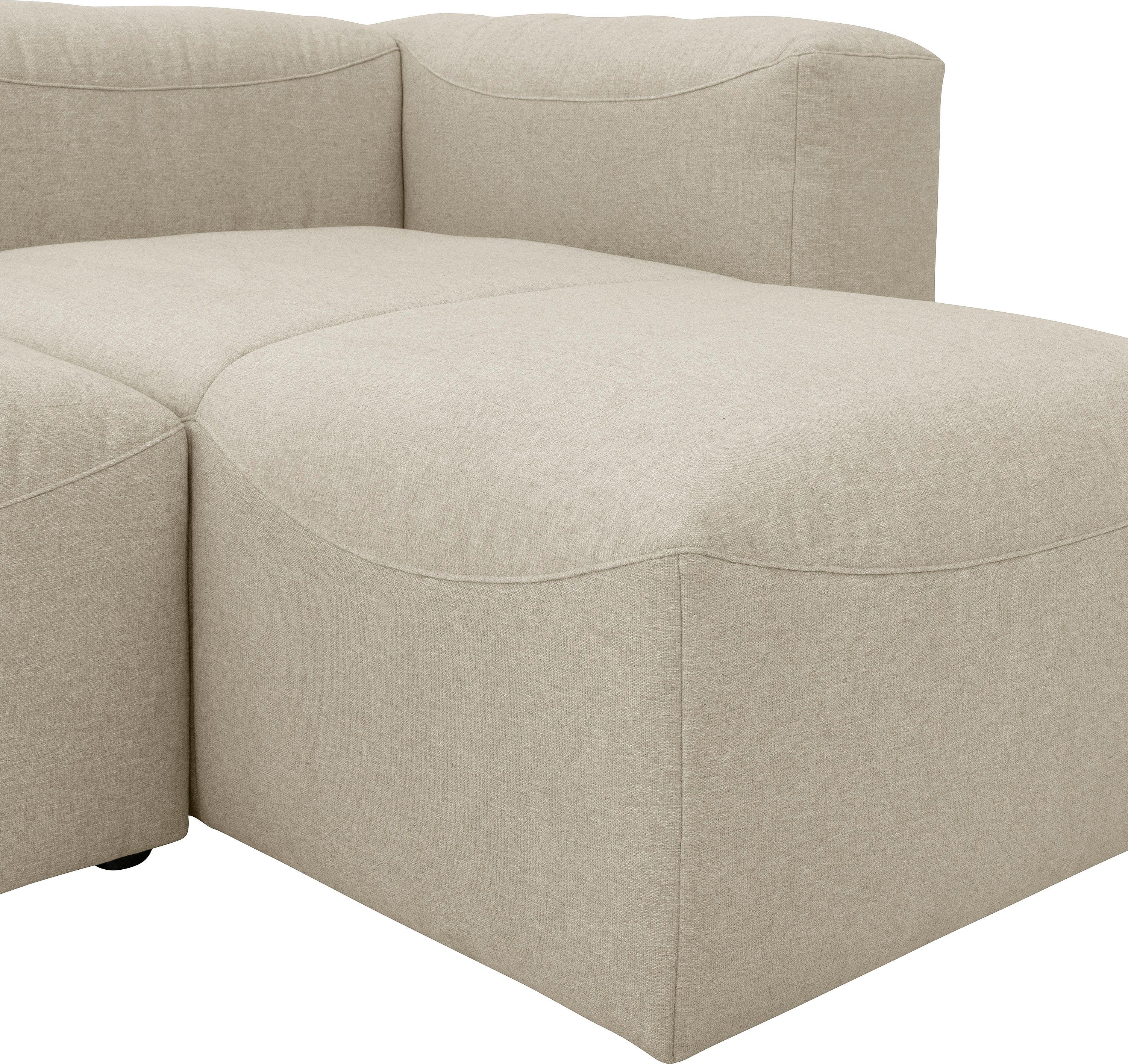 3 individuell Teile, Max creme Lena, Winzer® 03 Sofa-Set kombinierbar 3 Ecksofa Sitz-Elementen, Spar-Set aus