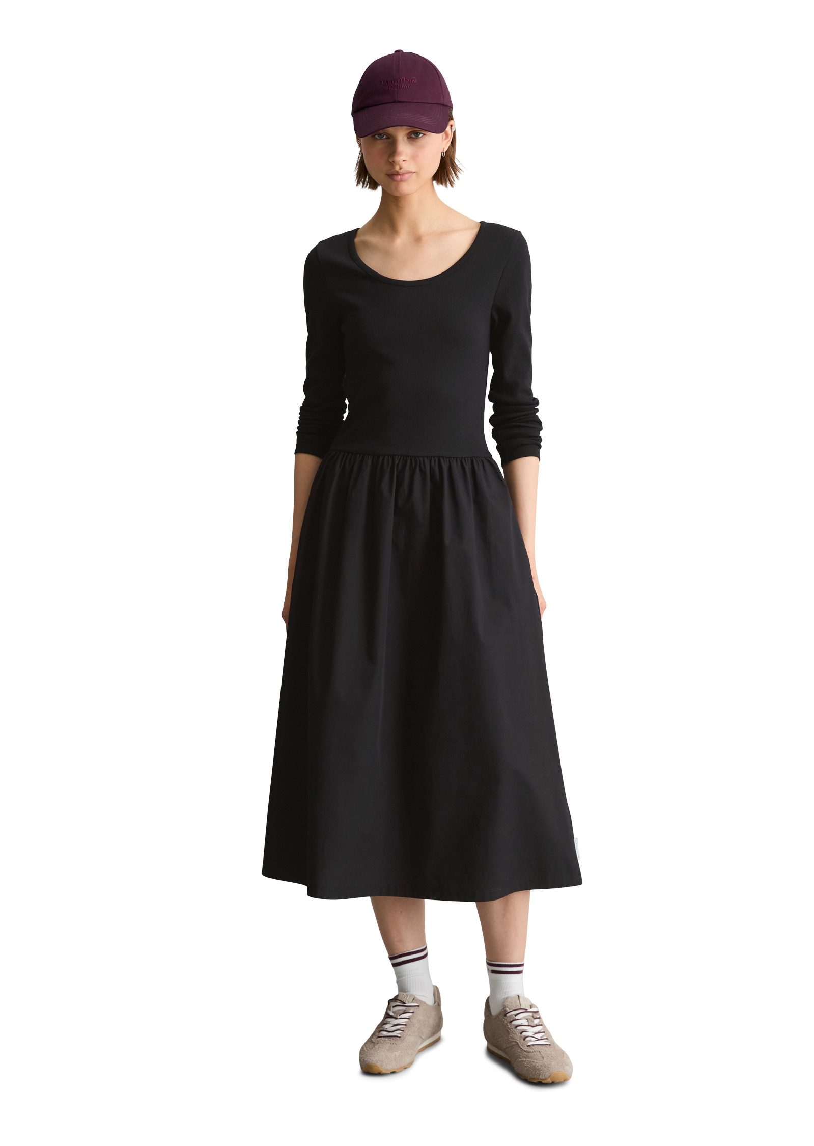 Marc O'Polo DENIM Jerseykleid mit Baumwoll-Popelinerock – Bild 5 von 5