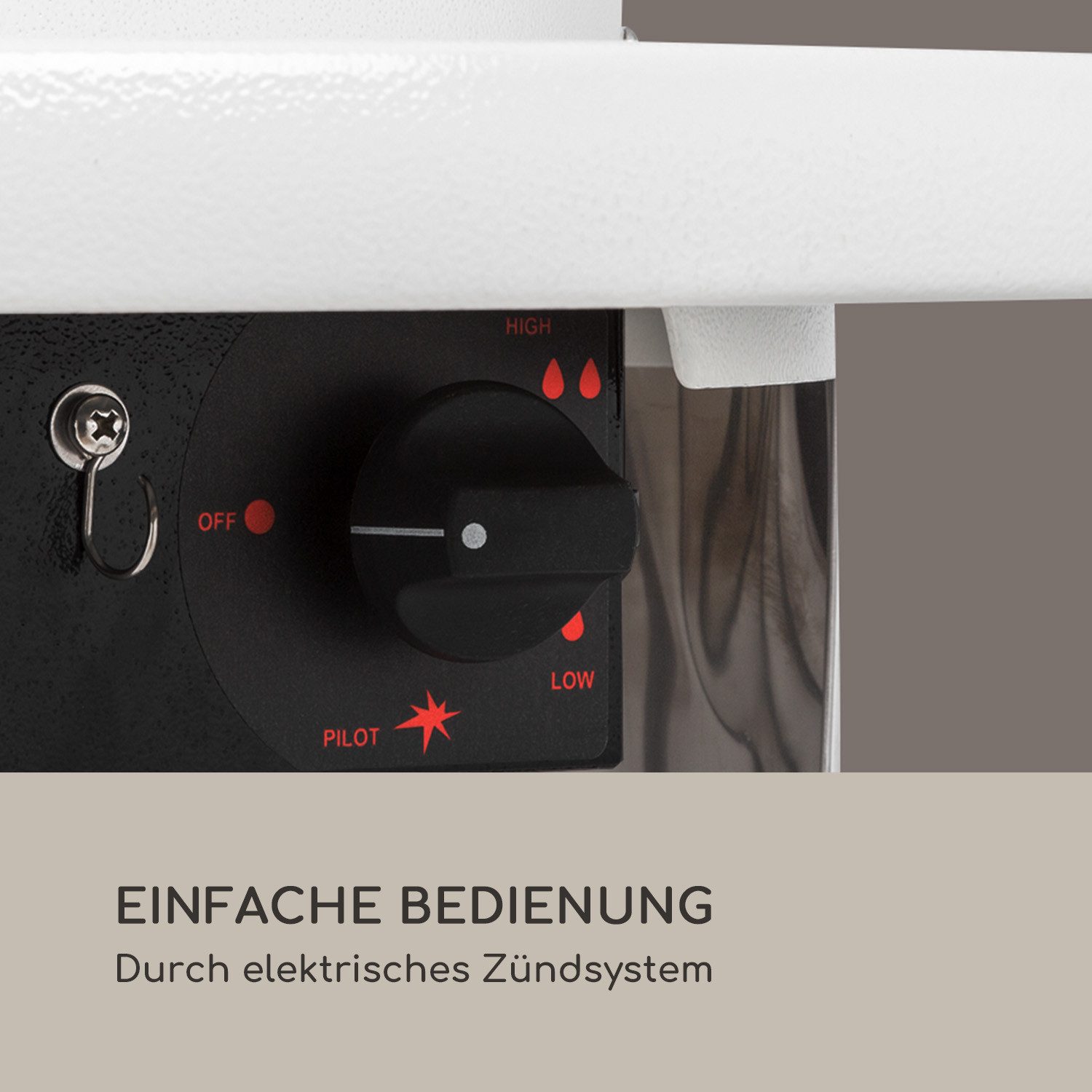 blumfeldt Terrassenstrahler Goldflame Style, elektrische Gasheizgerät terrassenheizstrahler Outdoor
