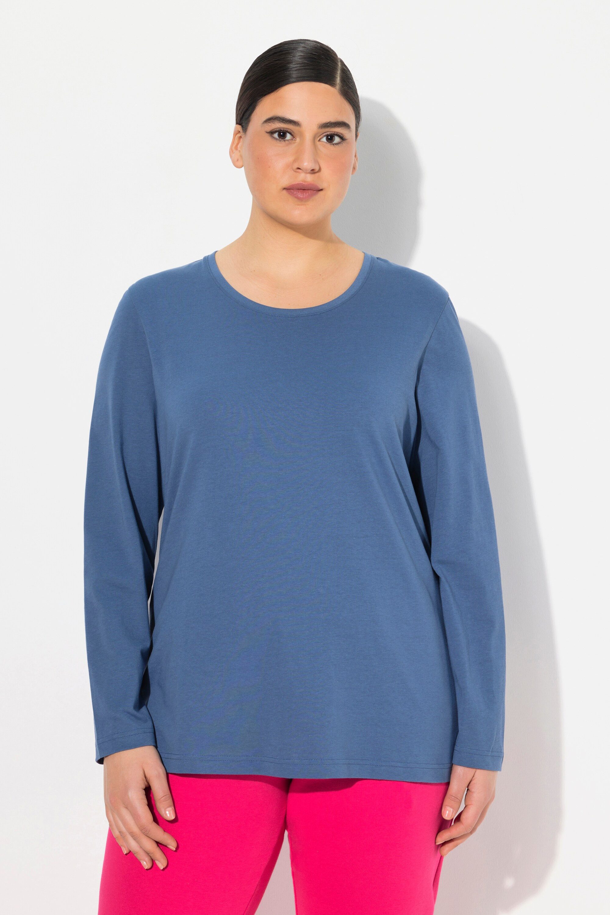 Ulla Popken T-Shirt bis 64 Oberteil Langarmshirt Basic Langarm günstig online kaufen