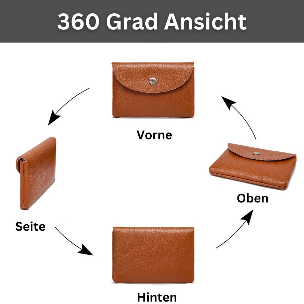 Fomax Kartenetui aus hochwertigem Echtleder, Kompakte Kartentasche für bis zu 20 Karten, Leicht, Handlich und Stilvoll – Bild 4 von 5