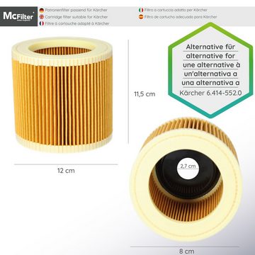 McFilter Staubsaugerbeutel Microvlies Vlies (10 Stück + 1 Filter), passend für Kärcher A2120 ME, A 2120 ME Staubsauger, 11 St., Hohe Reißfestigkeit, Formstabile Deckscheibe, 3-lagig