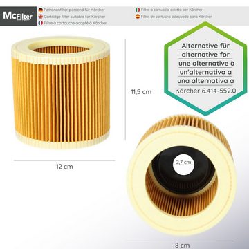 McFilter Staubsaugerbeutel Microvlies Vlies (10 Stück + 1 Filter), passend für Kärcher A2064 PT Staubsauger, 11 St., Hohe Reißfestigkeit, Formstabile Deckscheibe, 3-lagig