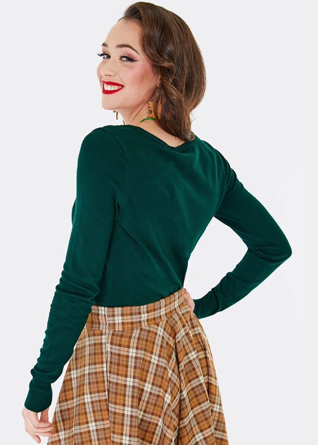 Voodoo Vixen Strickjacke Fox And Mushroom Cardigan Retro Vintage Fuchs Füch günstig online kaufen