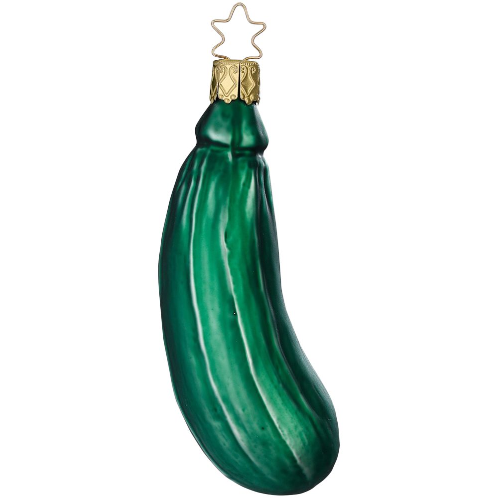 INGE-GLAS® Christbaumschmuck Zucchini mundgeblasen, handbemalt 10cm (1-tlg)