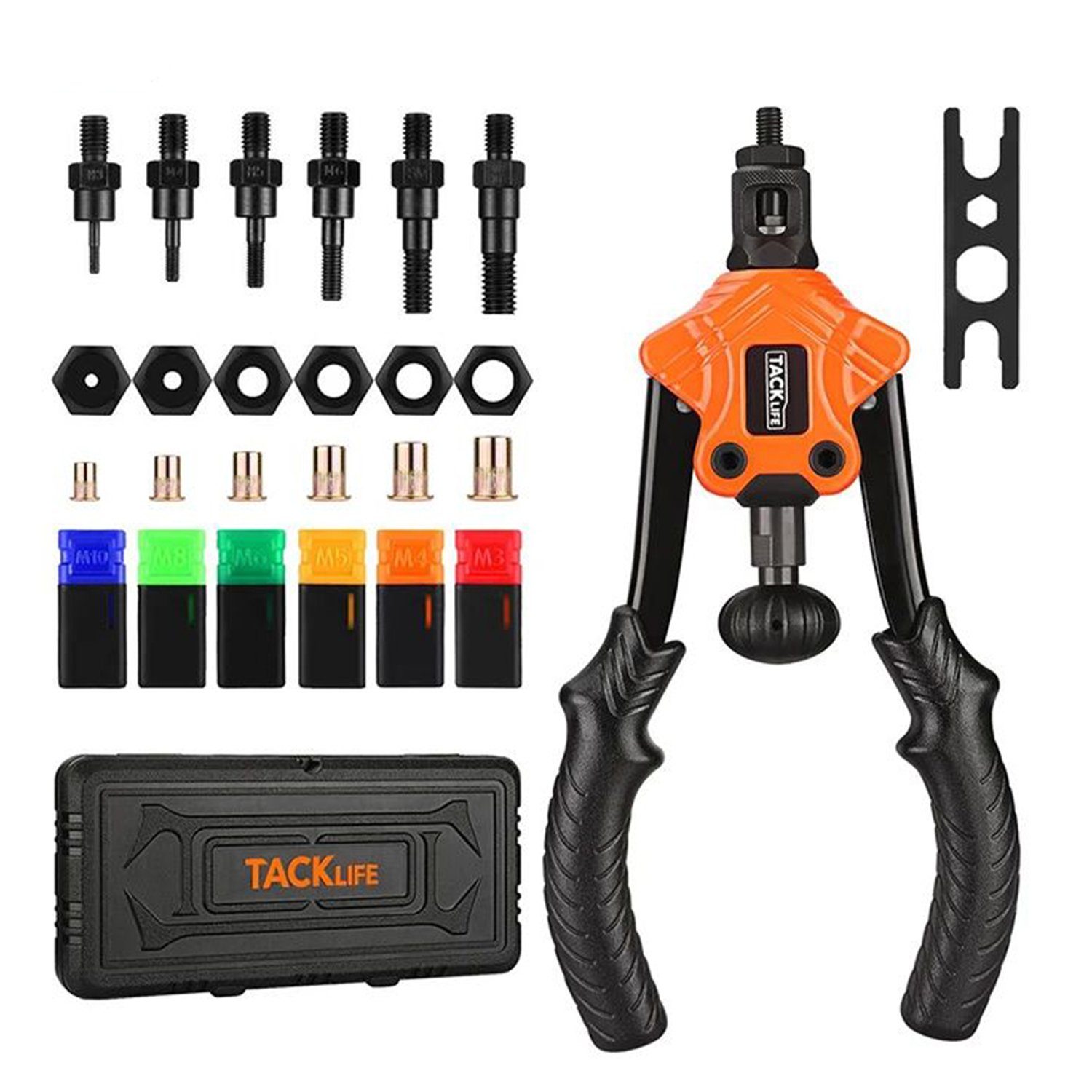 TACKLIFE Blindnietzange Handnietwerkzeug Rivnut Handnietwerkzeug für Muttern, M3, M4, M5, M8, M10