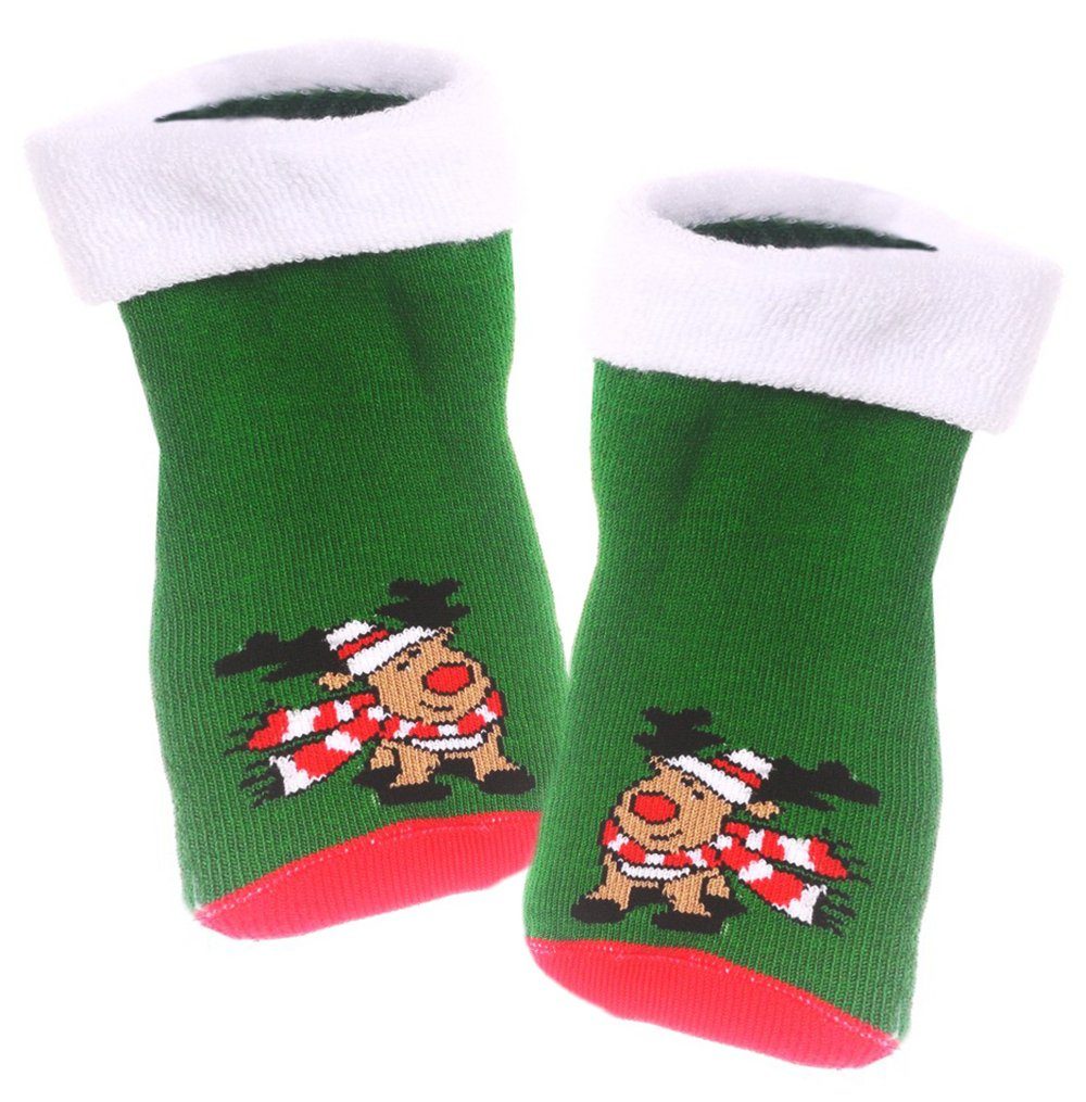 Motiv warme weihnachtlichem Frottee Thermosocken Strümpfe Socken Martinex Weihnachten Weihnachtssocken mit