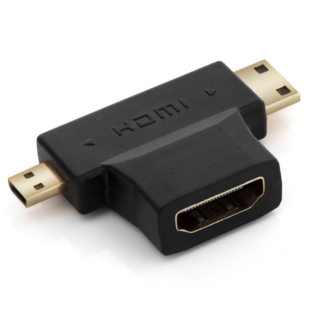 deleyCON deleyCON mini + micro HDMI DUAL Adapter - HDMI Buchse zu mini + micro HDMI-Kabel