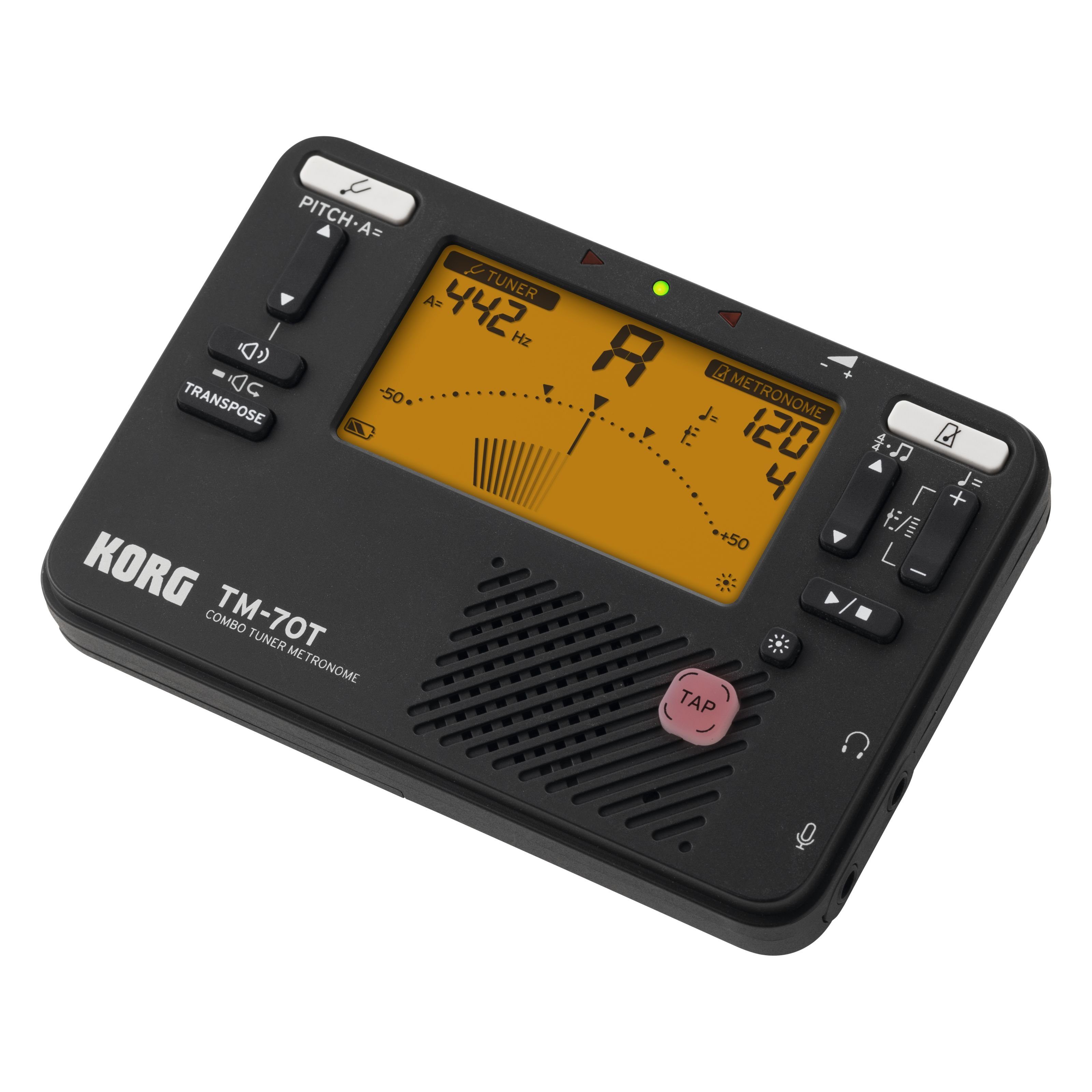 Korg Stimmgerät, TM-70T BK Combo Tuner Metronome - Chromatisches Stimmgerät
