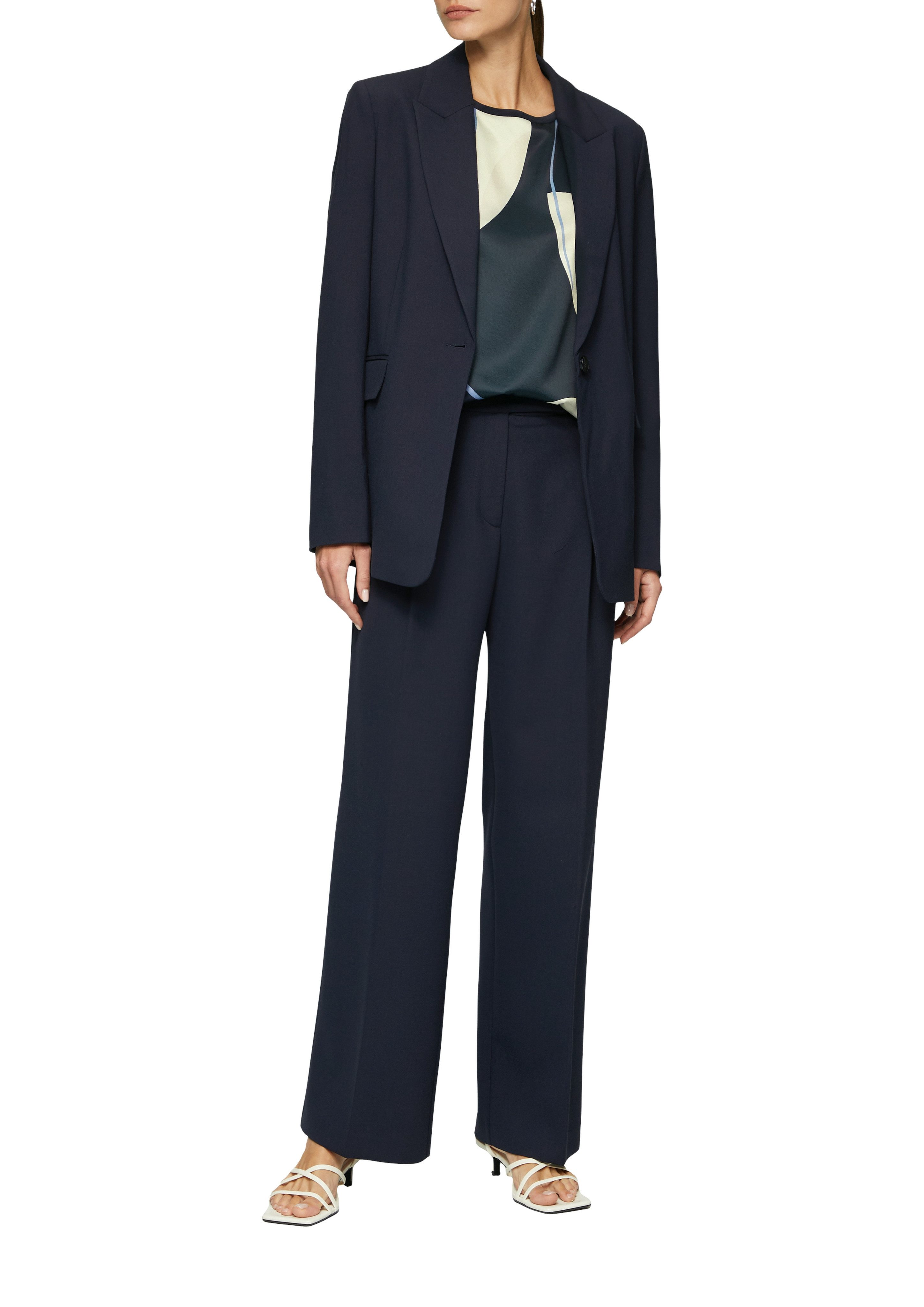 s.Oliver BLACK LABEL T-Shirt mit grafischem Muster vorn, hinten unifarben günstig online kaufen