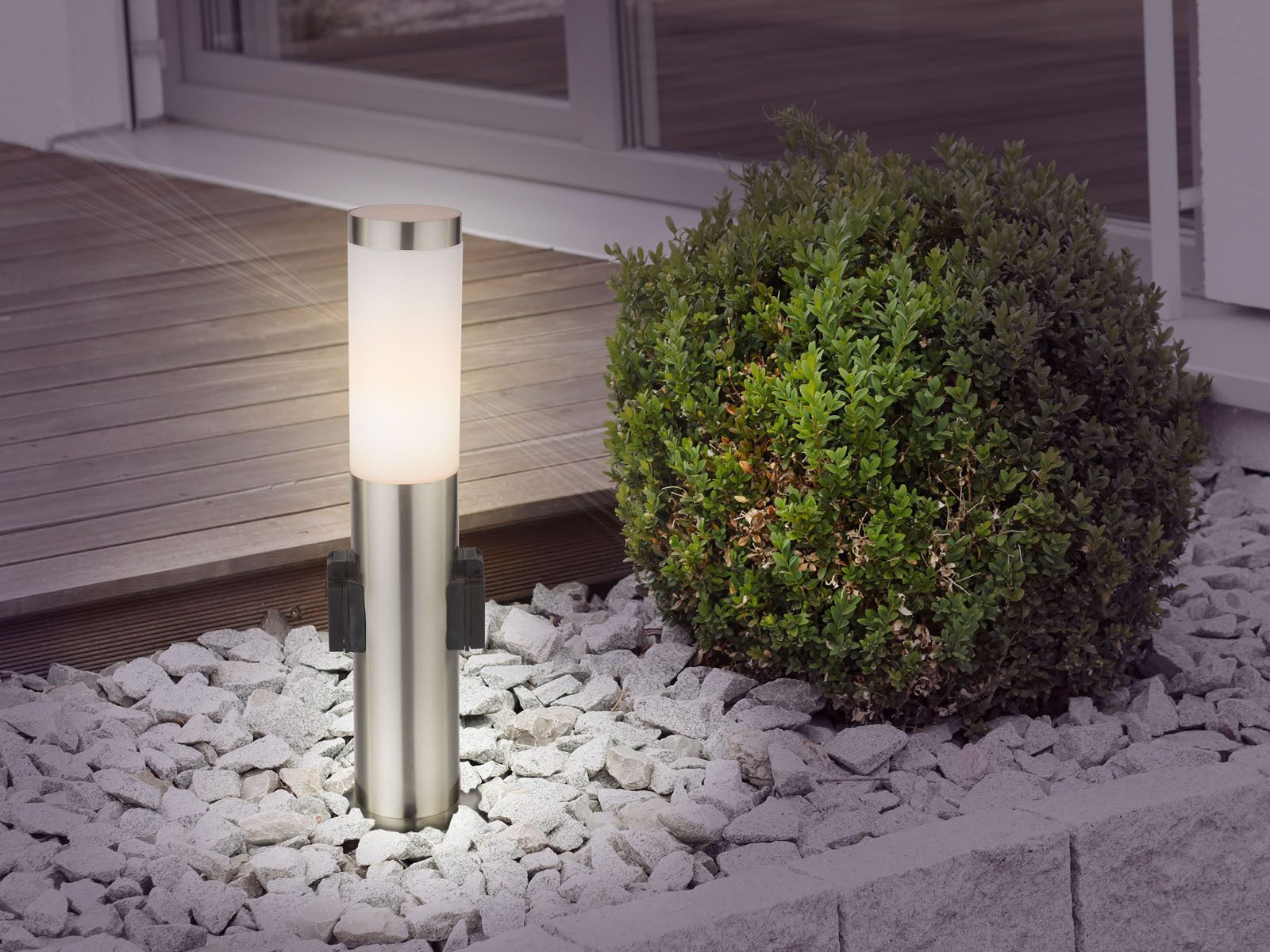 meineWunschleuchte LED Sockelleuchte, LED wechselbar, warmweiß, Garten