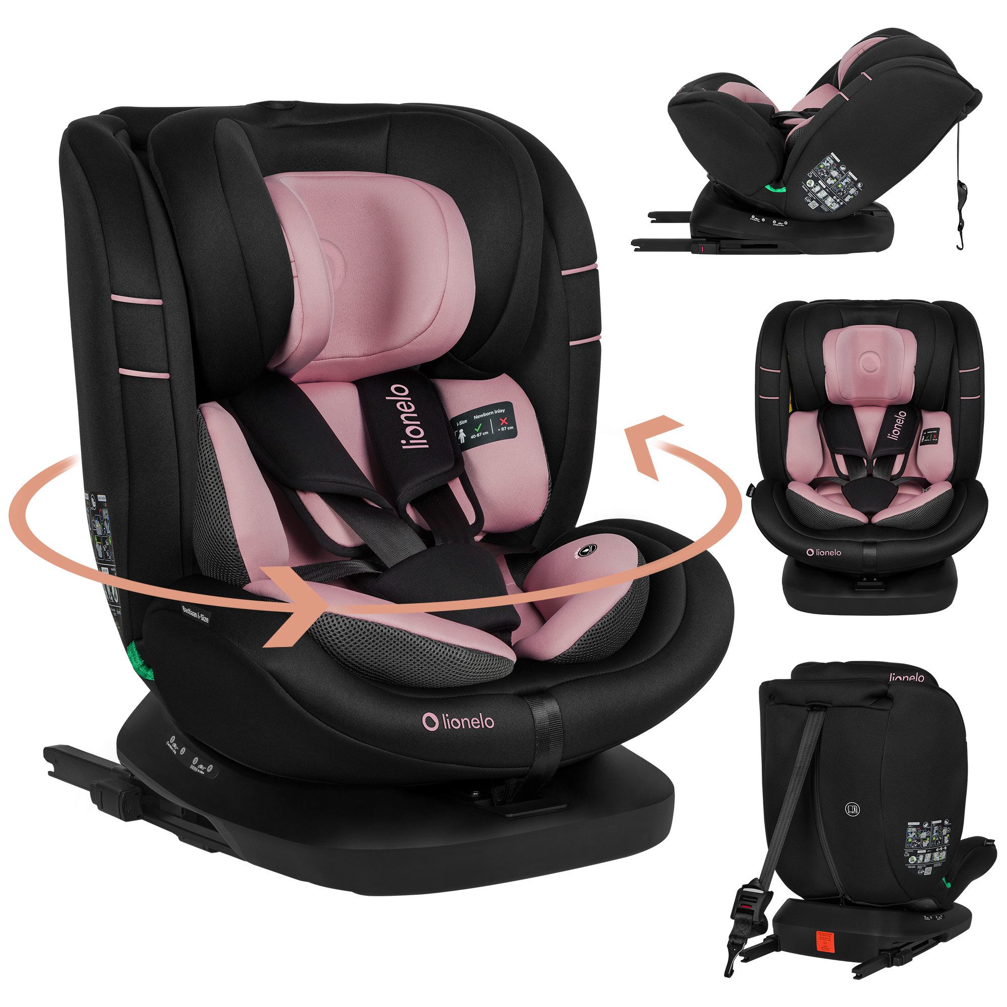 lionelo Autokindersitz BASTIAAN I-SIZE, ab: ab Geburt, bis: bis 12 Jahre, ab: 40,00 cm, bis: 150,00 cm, (Set), i-Size / 0-36 kg / Isofix + Top Tether
