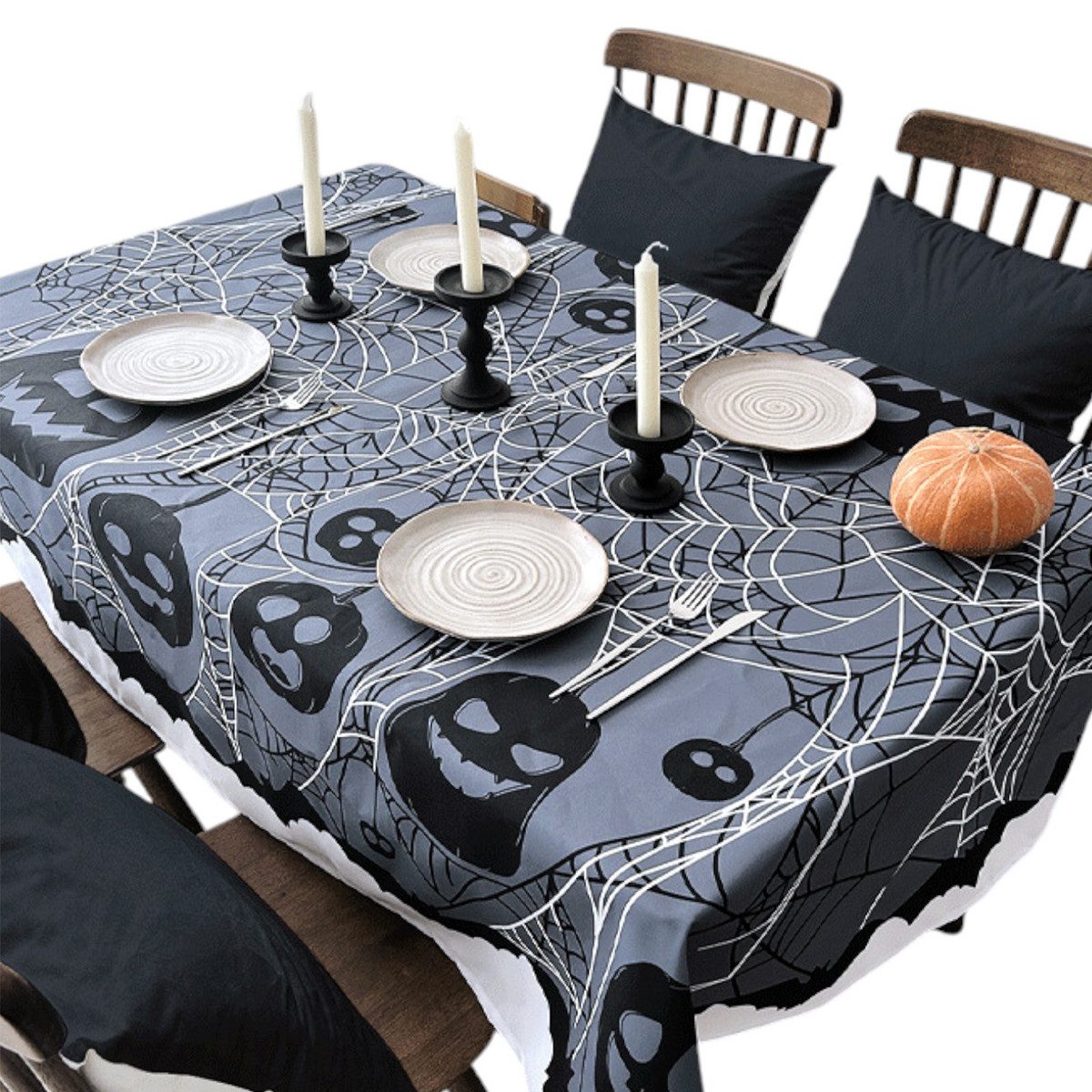 LAPAPRO Tischdecke Halloween Wachstuchtischdecke Kürbis Gruselschloss günstig online kaufen