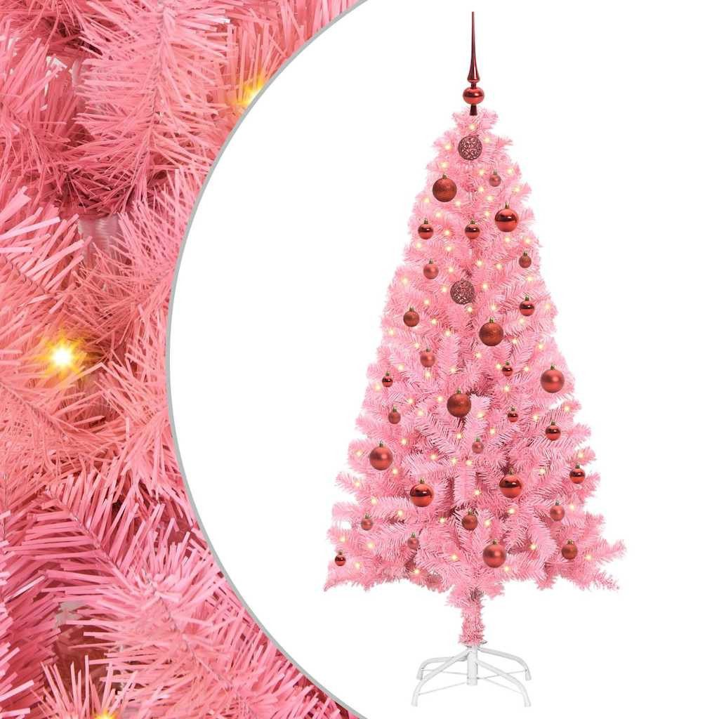 vidaXL Künstlicher Weihnachtsbaum Weihnachtsbaum Rosa 150 cm PVC