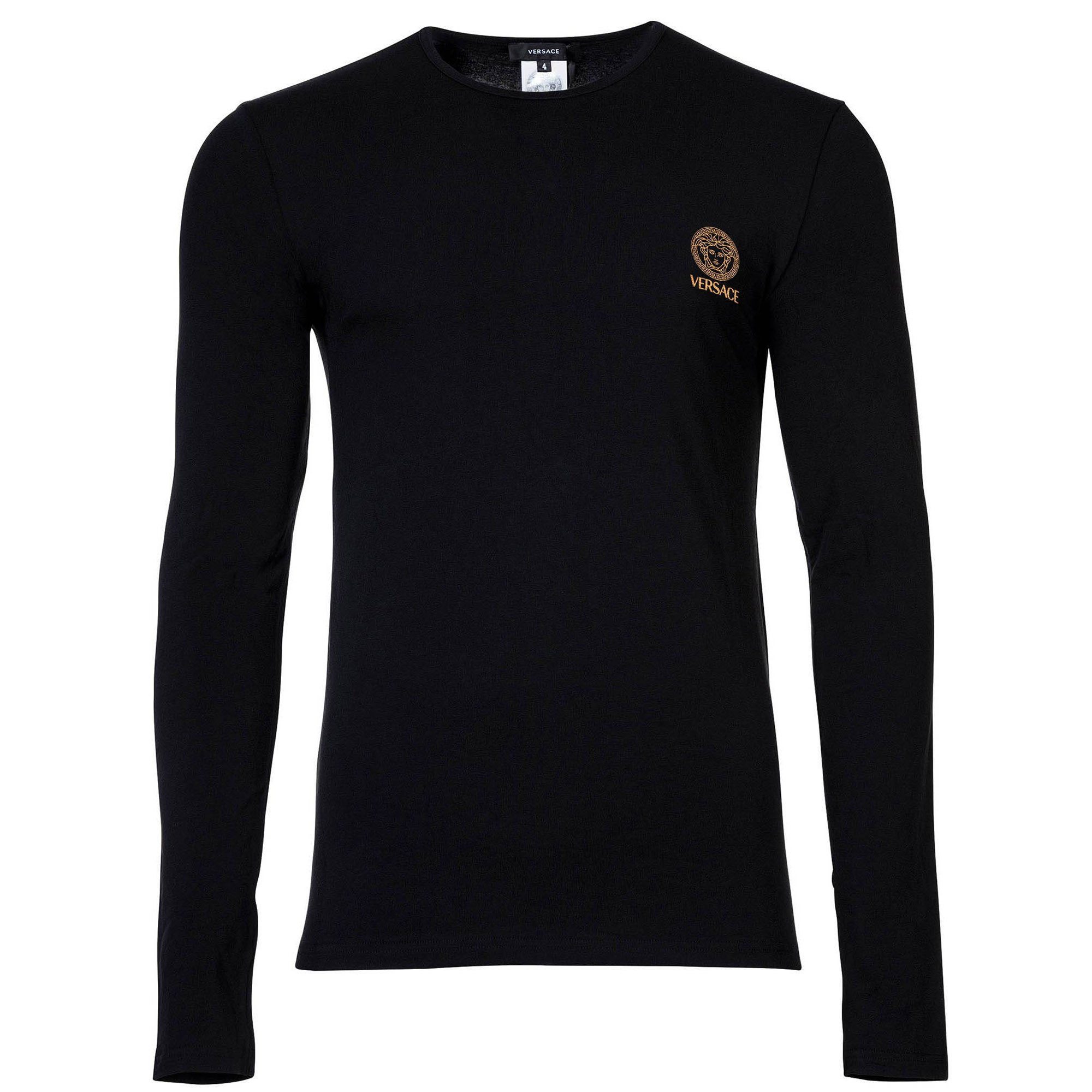 Versace T-Shirt Herren Longsleeve 2er Pack Baumwolle (Packung, 2er Pack)