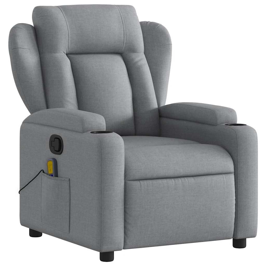 vidaXL Sessel Massage-Relaxsessel, hellgrauer Stoff (1-St) günstig online kaufen