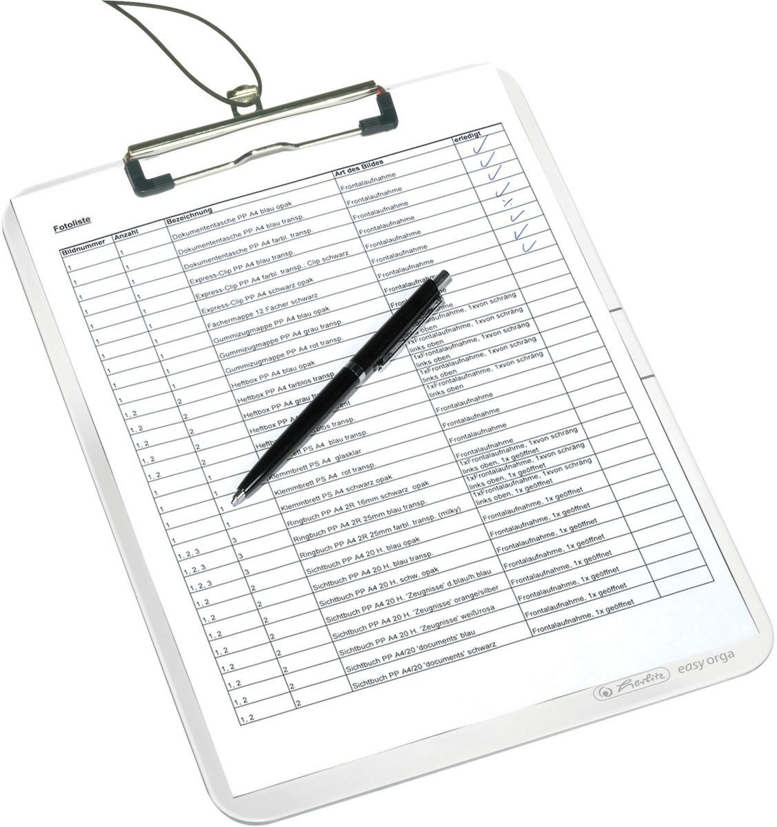 Herlitz Schreibmappe Klemmbrett PS A4 glasklar to go (10 Stück)