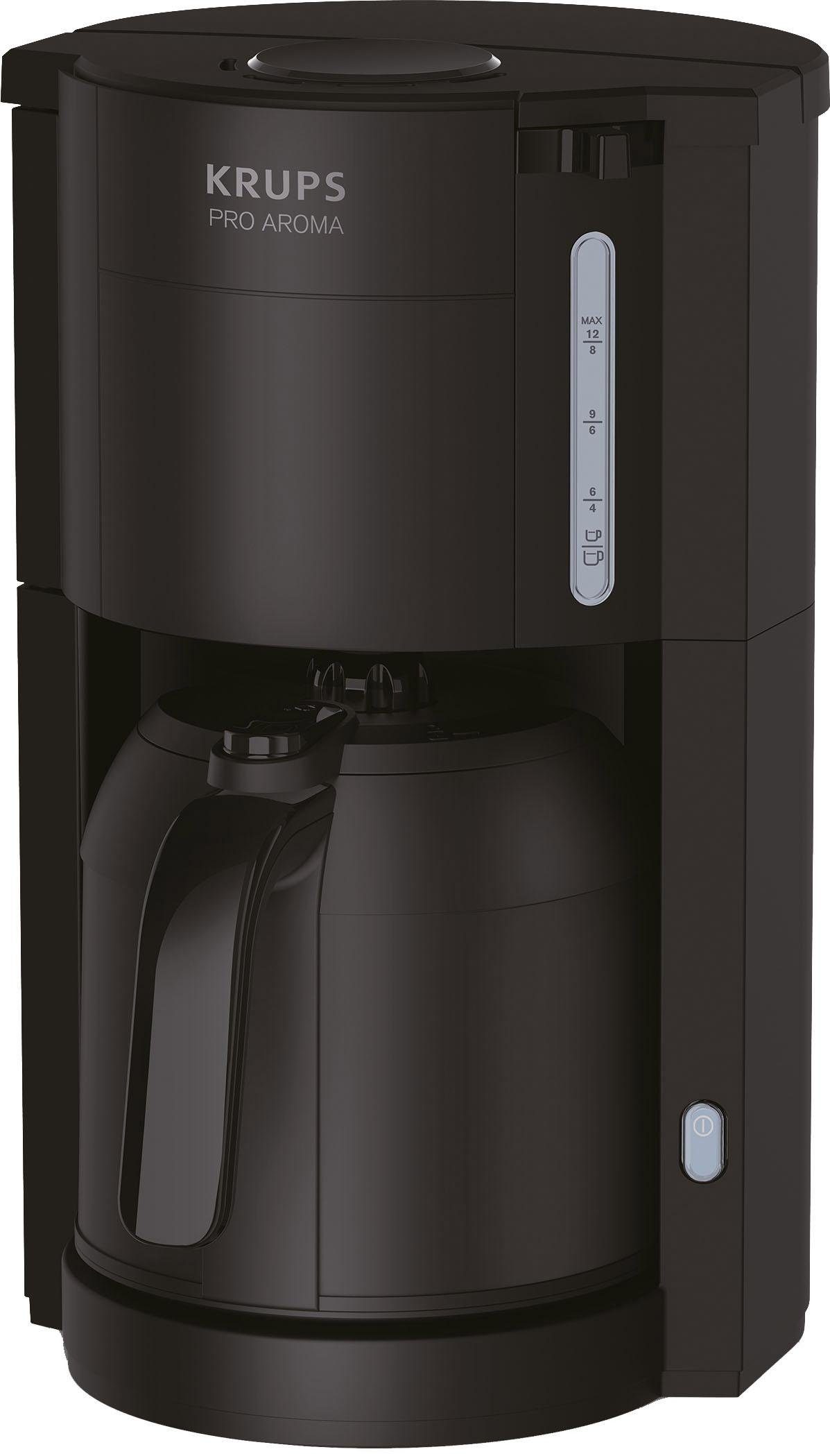 Krups Filterkaffeemaschine Pro Aroma KM3038, 1l Warmhalten zu bis Stunden Thermo-Kanne von Langes Papierfilter, dank Kaffeekanne, 4