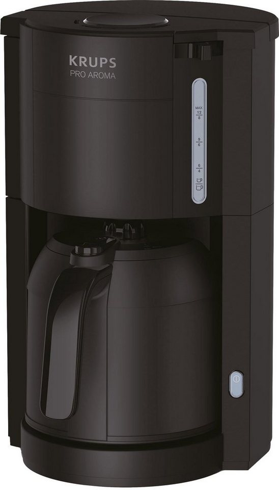 Krups Filterkaffeemaschine Pro Aroma KM3038, 1l Kaffeekanne, Papierfilter,  Langes Warmhalten von bis zu 4 Stunden dank Thermo-Kanne