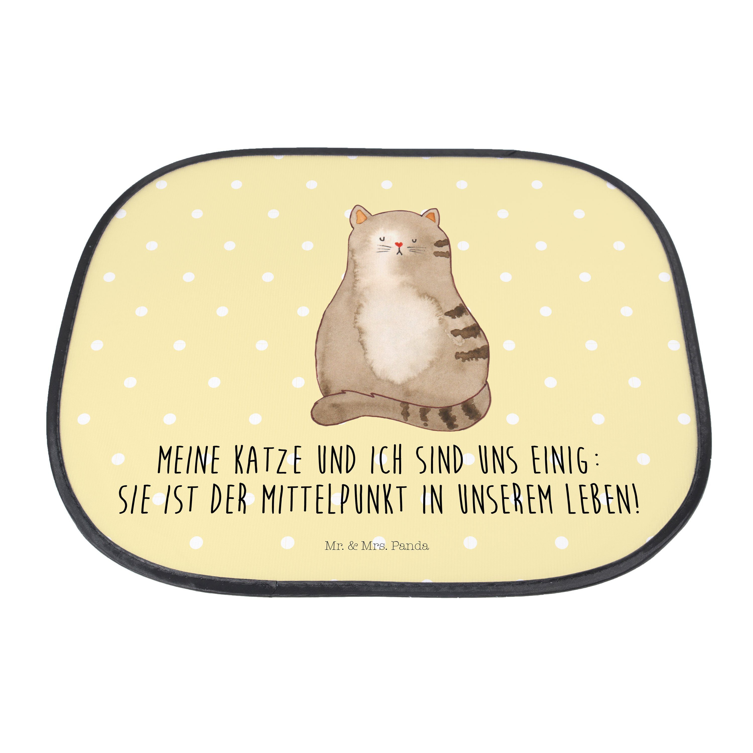 Katzenmotive, - Sonnenblende, Pastell Mr. Geschenk, sitzend Seidenmatt - Katze & Gelb Mrs. Sonnenschutz Panda,