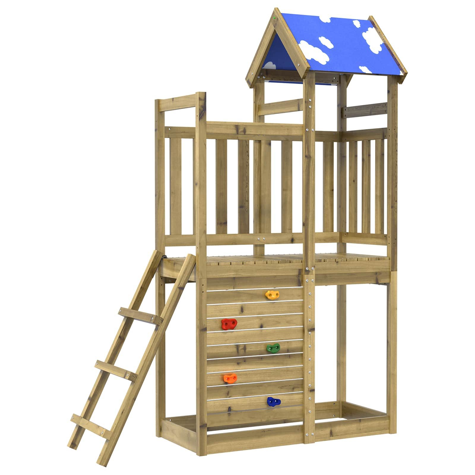vidaXL Spielturm, Spielturm Braun Massives imprägniertes Holz