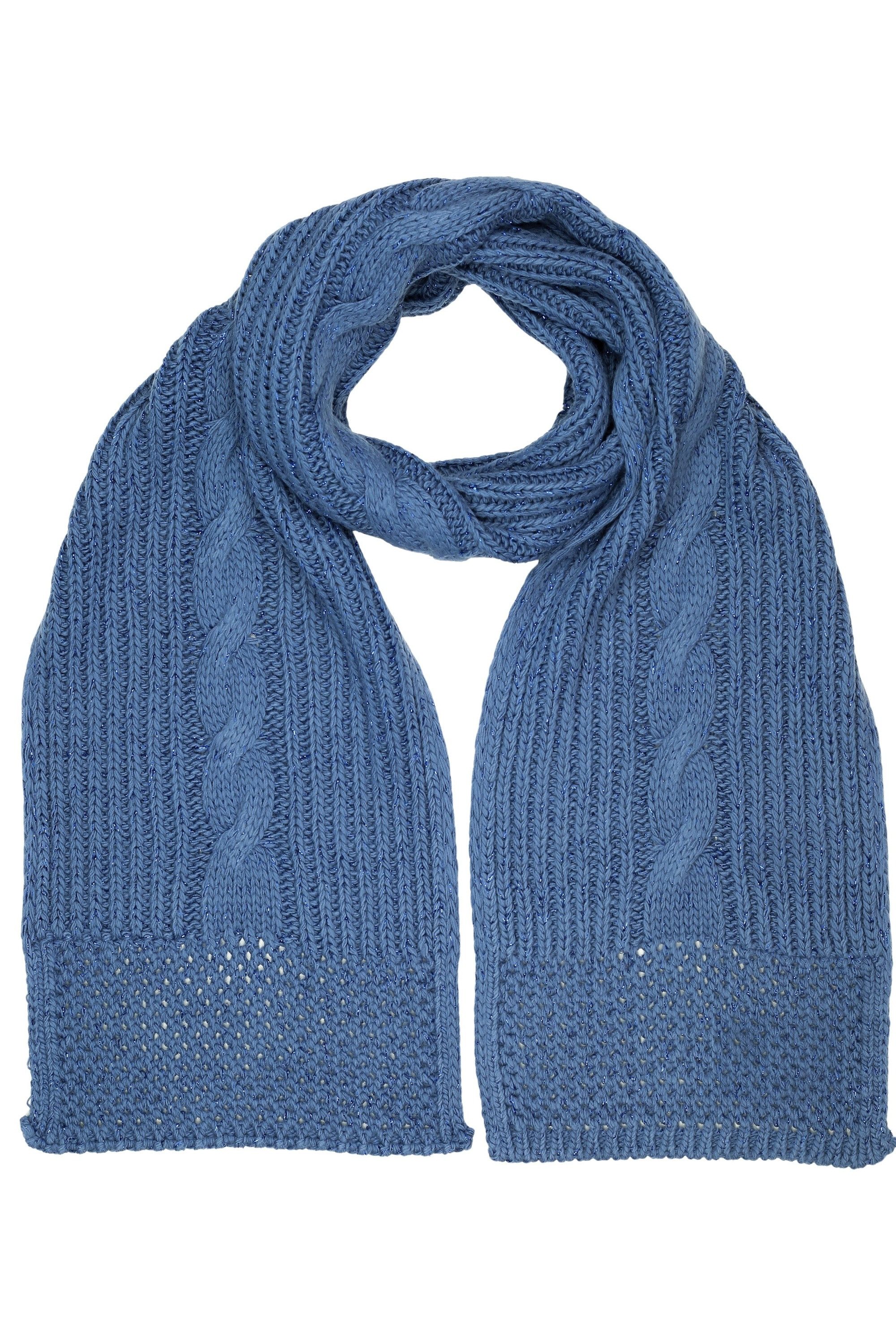 COLLEZIONE ALESSANDRO Strickschal Warm, (1-St), mit Zopfmuster und dezentem Glitzer