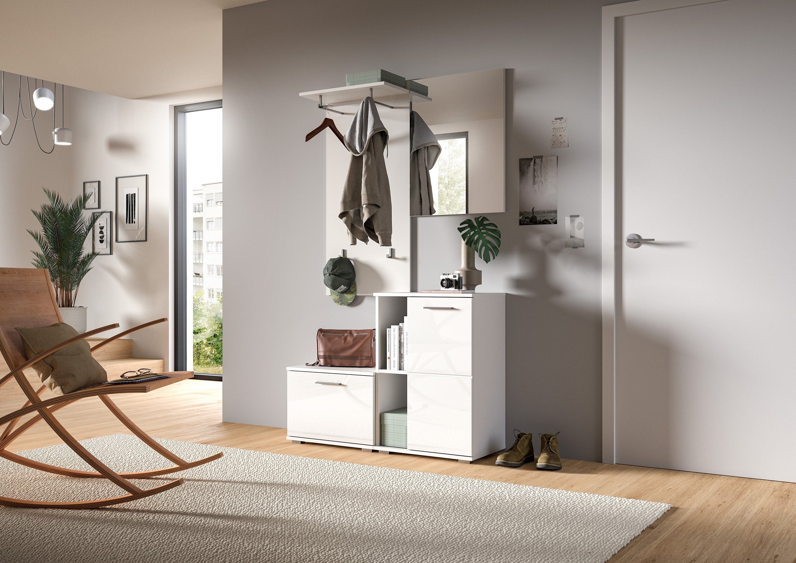 Newroom Spiegel Weiß 71 cm, Spiegel Spiegel Wandspiegel Garderobenspiegel Modern Zeitlos Flur D...