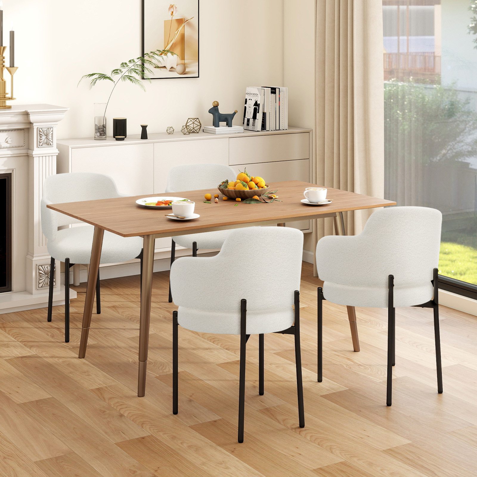 Puluomis Esszimmerstuhl Set mit gebogene Rücklehne günstig online kaufen