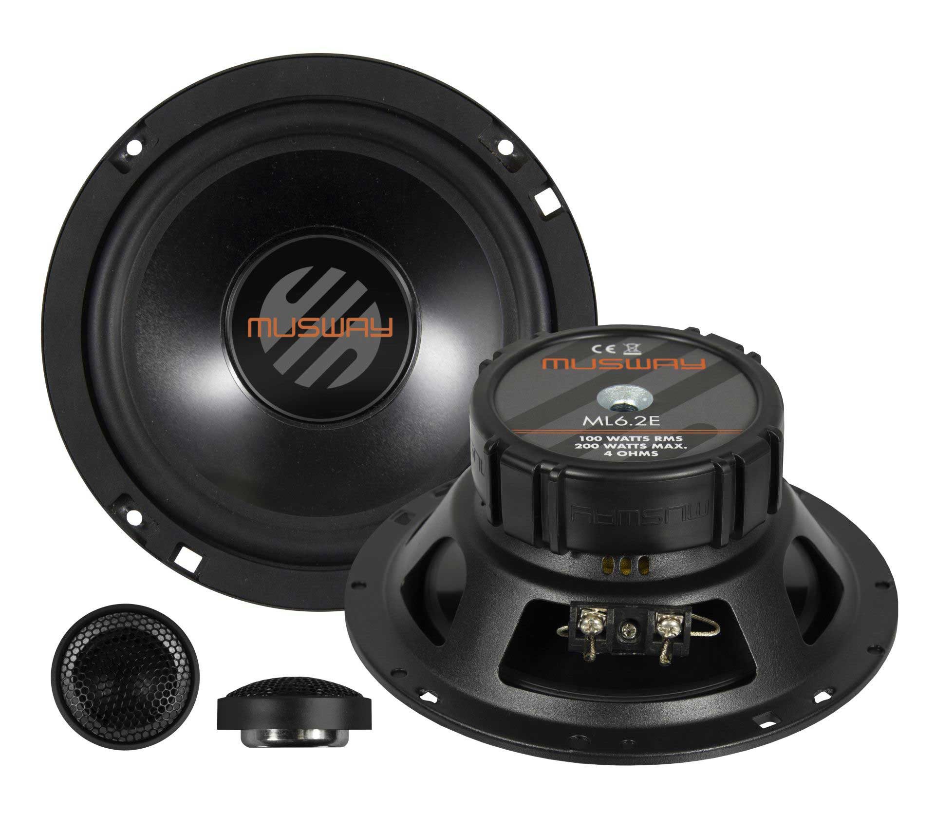 Musway Musway ML6.2E, 16,5 cm (6,5) 2-Wege Lautsprecher Komponentensystem Auto-Lautsprecher (100 W)