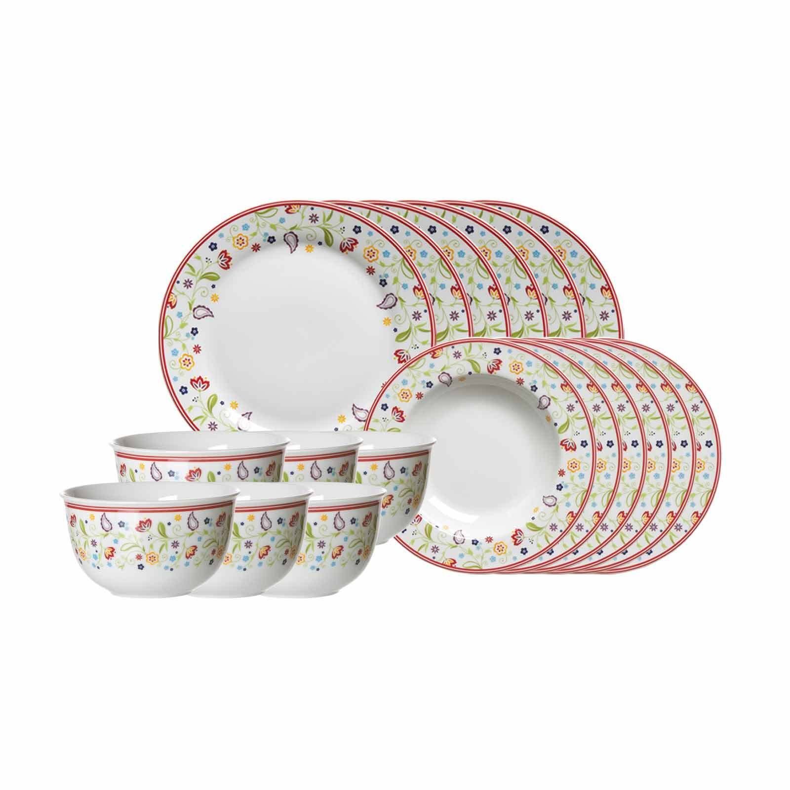 Ritzenhoff & Breker Tafelservice Shanti Doppio Tafelservice 18-tlg. (18-tlg), 6 Personen, Porzellan