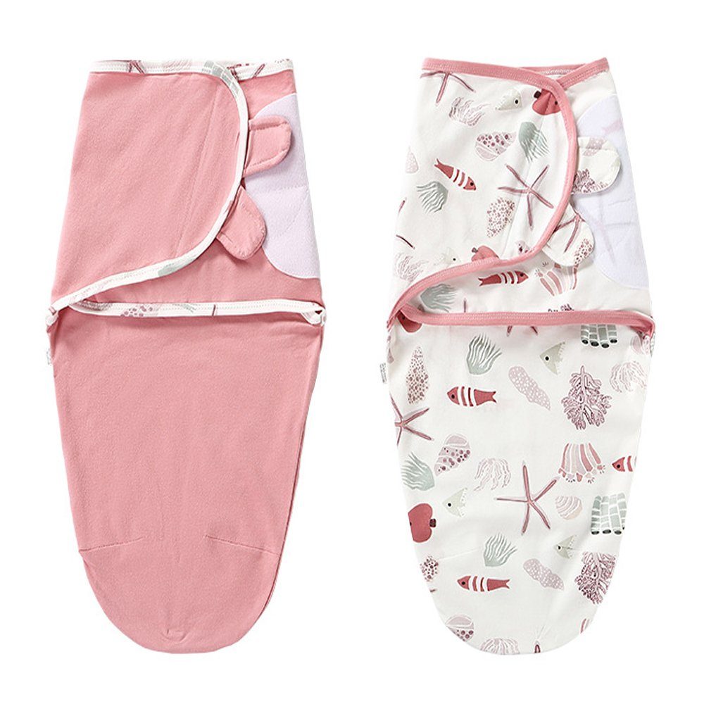 Pack Weiß Pucksack Baby GelldG Babydecke Baby Pucktücher Wickel-Decke, Rosa, Pucktuch 2er