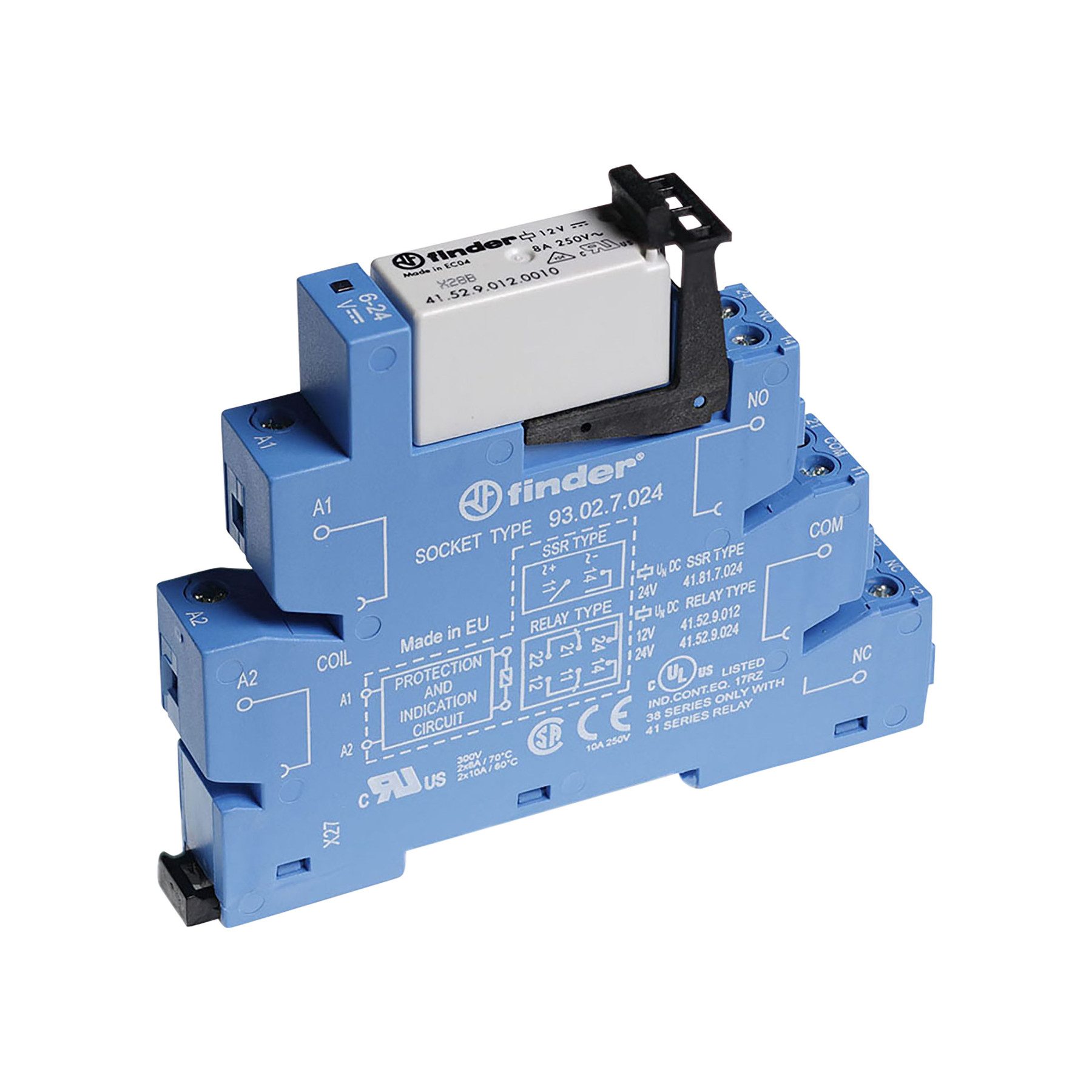 finder Relais-Modul FINDER Koppelrelais mit Schraubanschlüssen, 2 Wechsler, 8 A, Spule 24