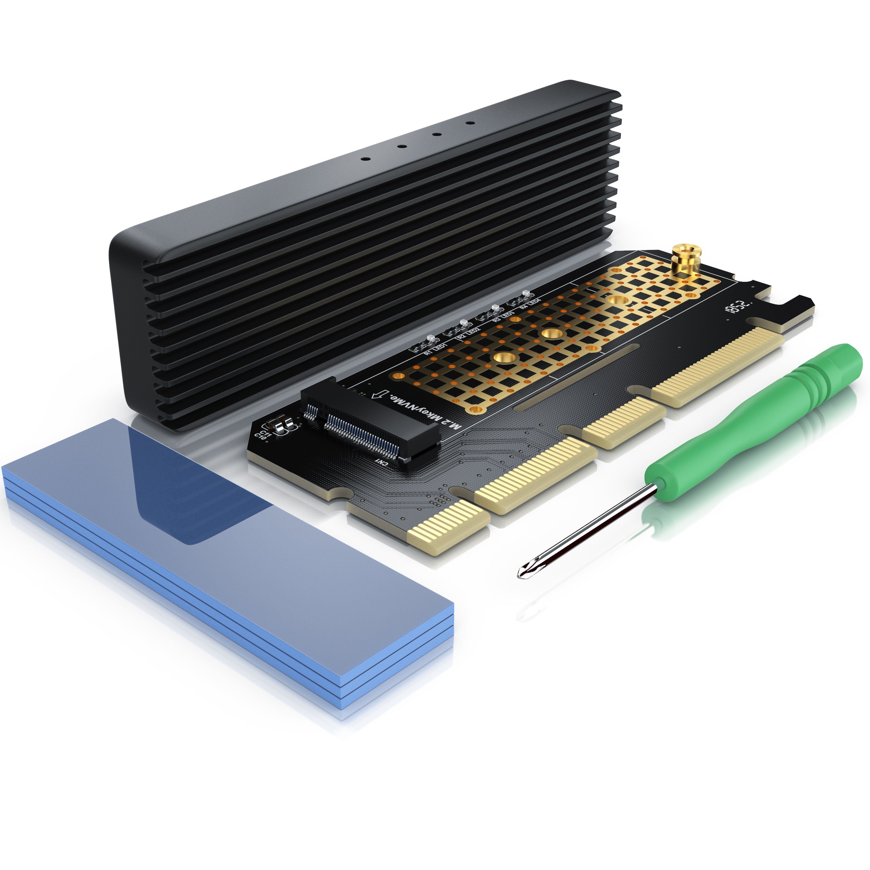 CSL Computer-Adapter, PCIe Karte, Erweiterungskarte für M.2 Key-M SSDs, NVMe Standard