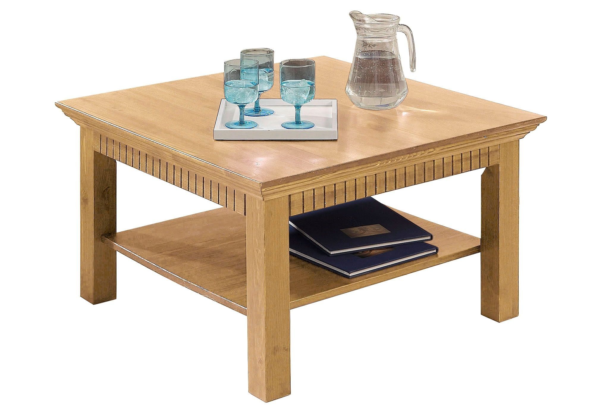 Home affaire Couchtisch Lisa, Kaffeetisch, massives Kiefernholz, B/T/H: 76x76x45 cm
