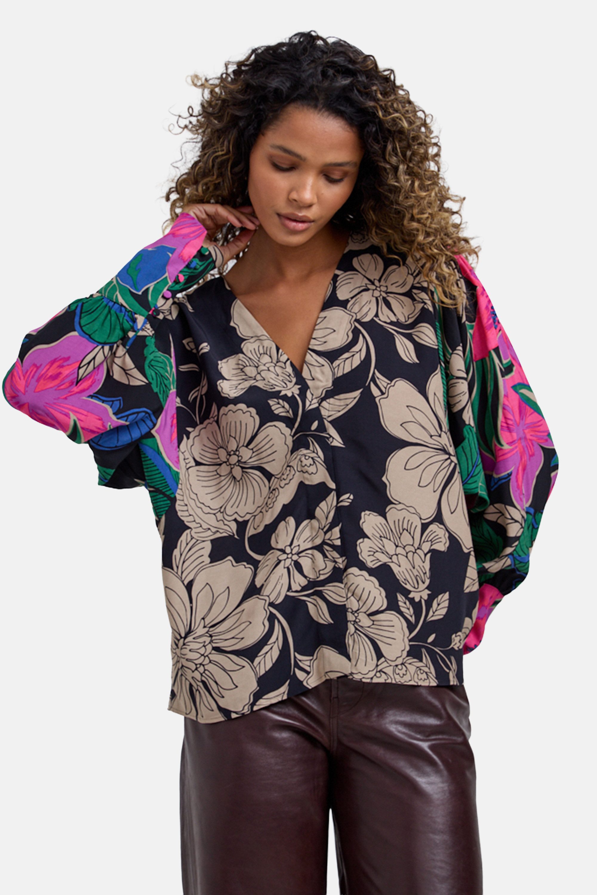 Lily and Lionel Hemdbluse Celeste V-Neck Floral Printed Blouse Damen
