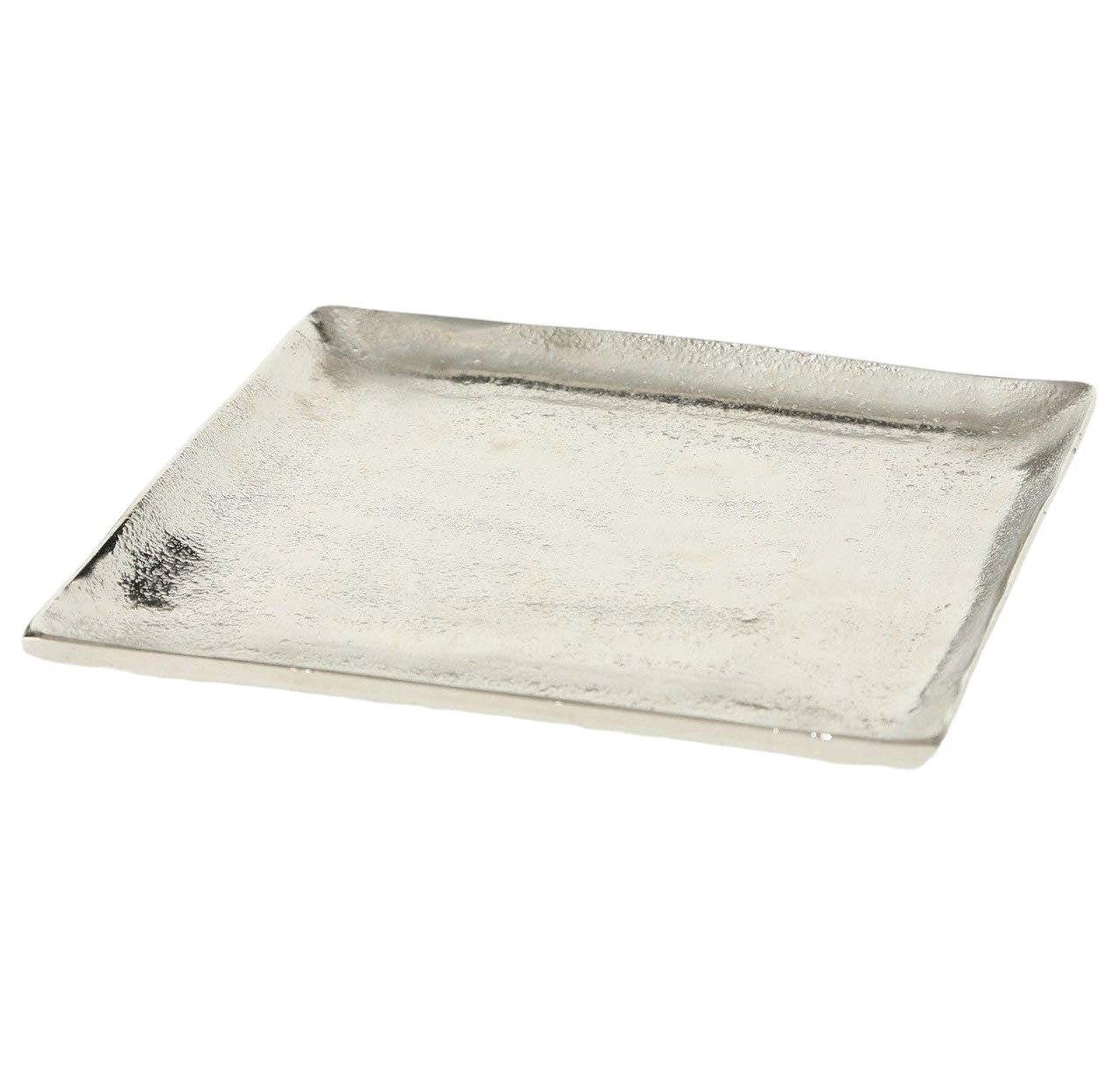 Meinposten Dekoteller silber Metall Alu 20x20 o. 25x25 cm günstig online kaufen