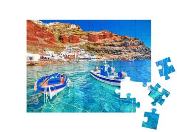 puzzleYOU Puzzle Hafen von Oia auf Santorini, Ägäis, Griechenland, 48 Puzzleteile, puzzleYOU-Kollektionen Santorini