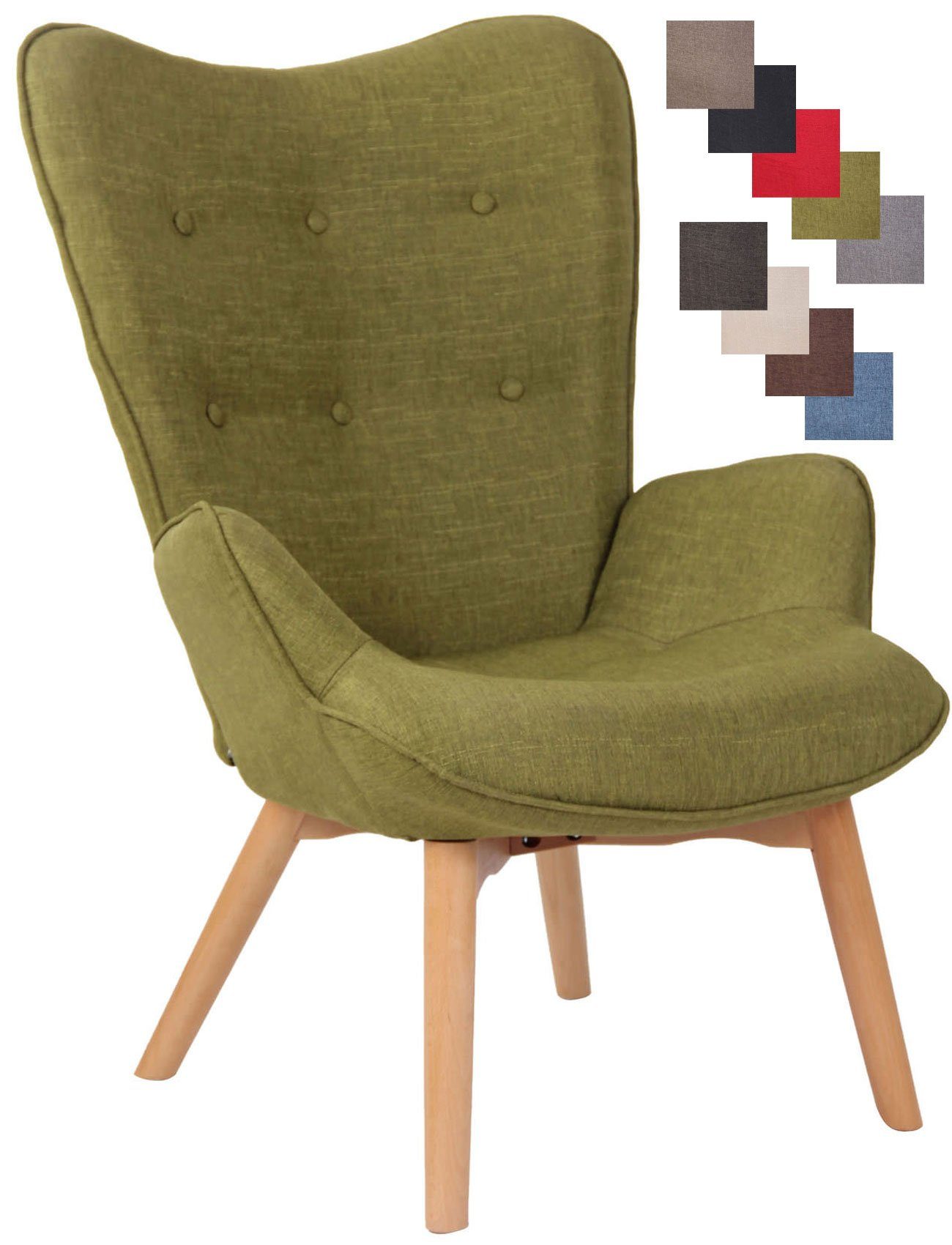 CLP Loungesessel Durham Stoff, mit Buchenholz Gestell. Reduzierter Preis € 179,90. Unverbindliche Preisempfehlung € 280,90