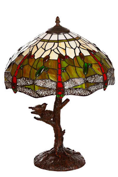 BIRENDY Stehlampe Lampe im Tiffany-Stil 16 Zoll Libelle Tiere Rose Dekorationslampe Tischlampe