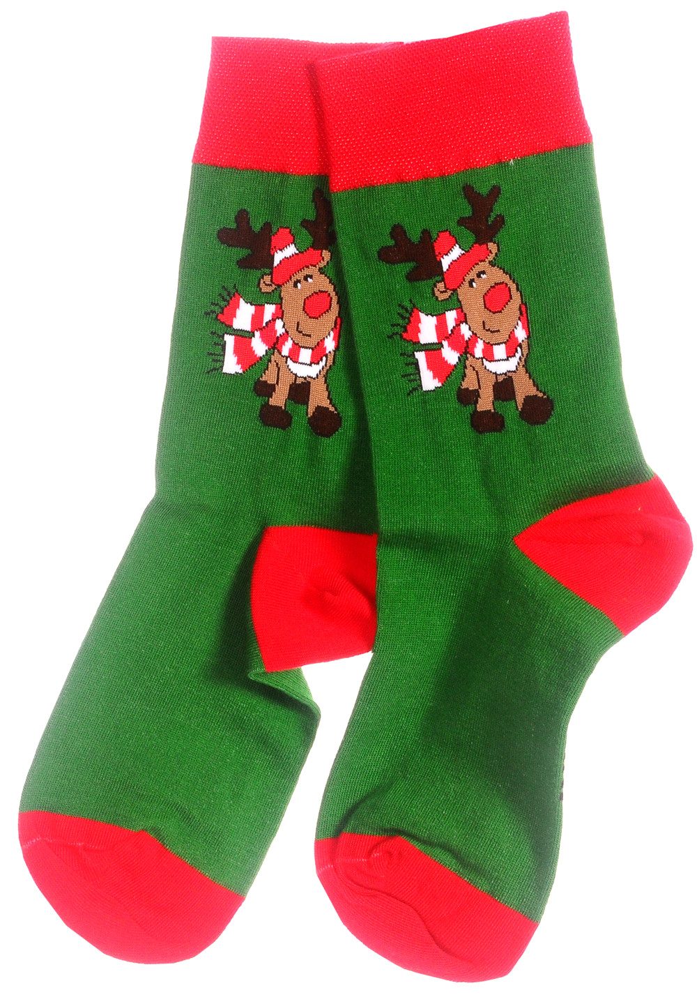 Socken Weihnachssocken witzige Strümpfe 35 38 39 42 43 46 Socks mit Rentier