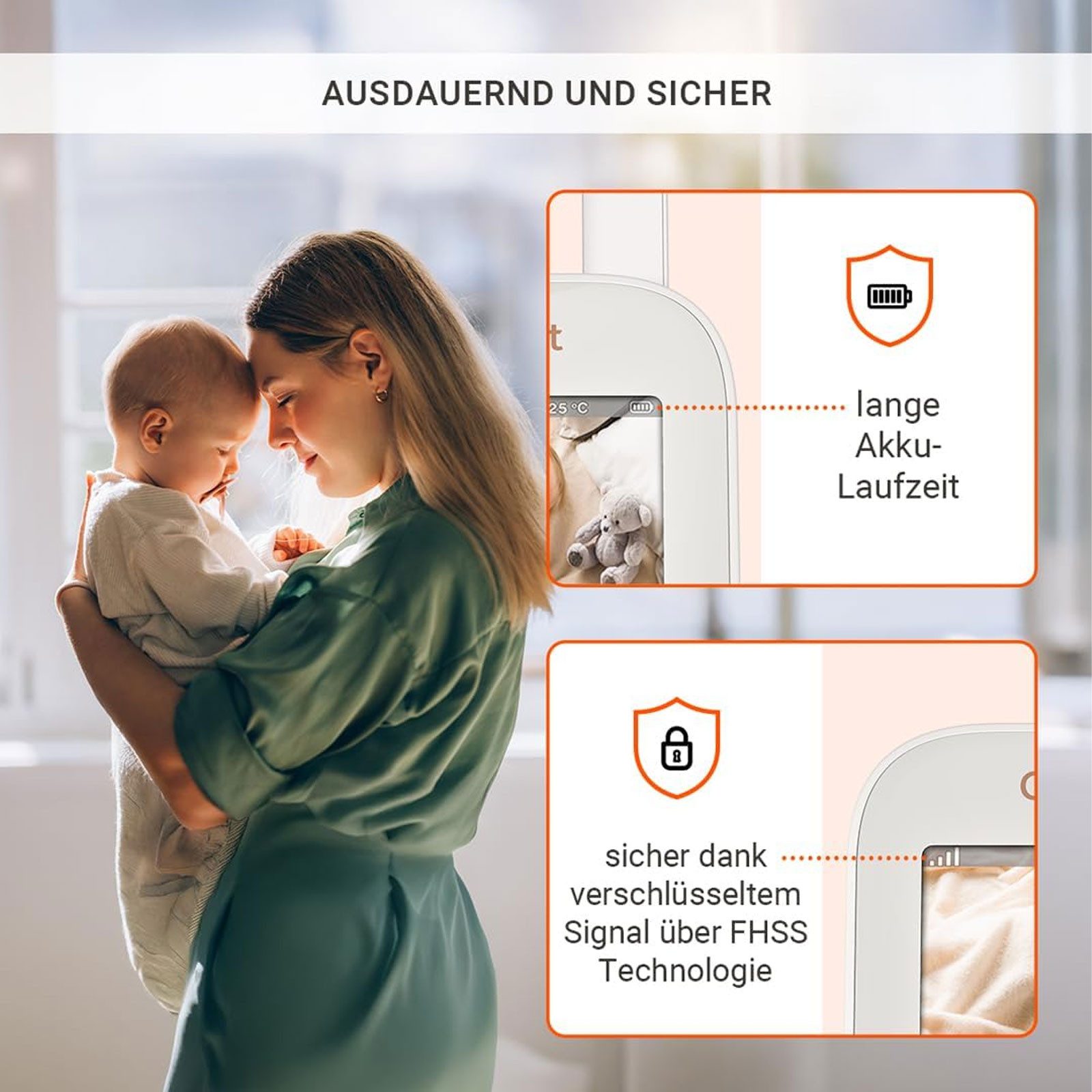 Gigaset Video-Babyphone BABY 300, Nachtsichtmodus