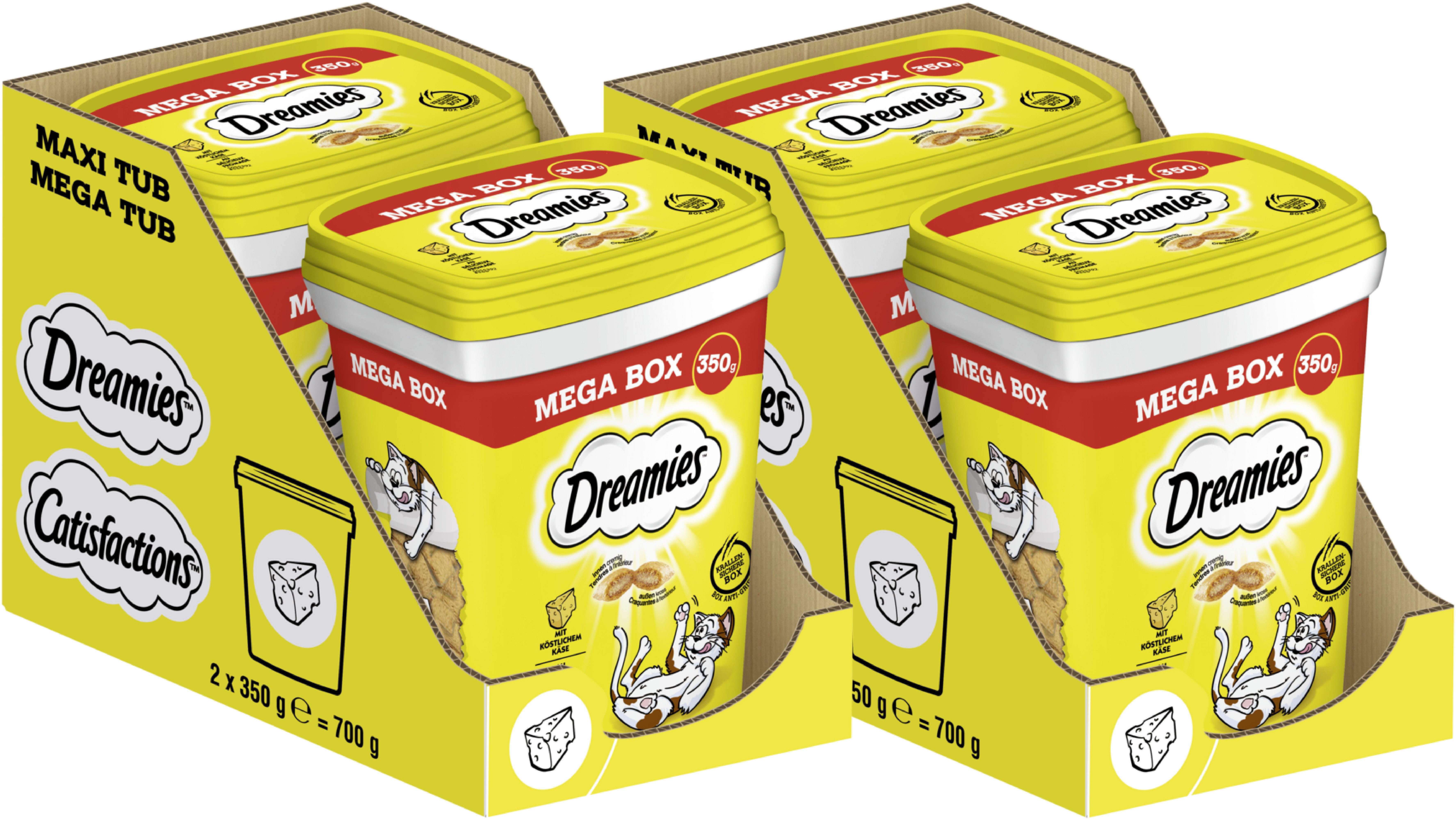Dreamies DREAMIES™ Box Käse 4 x 350g, Snack für: Katze von Dreamies