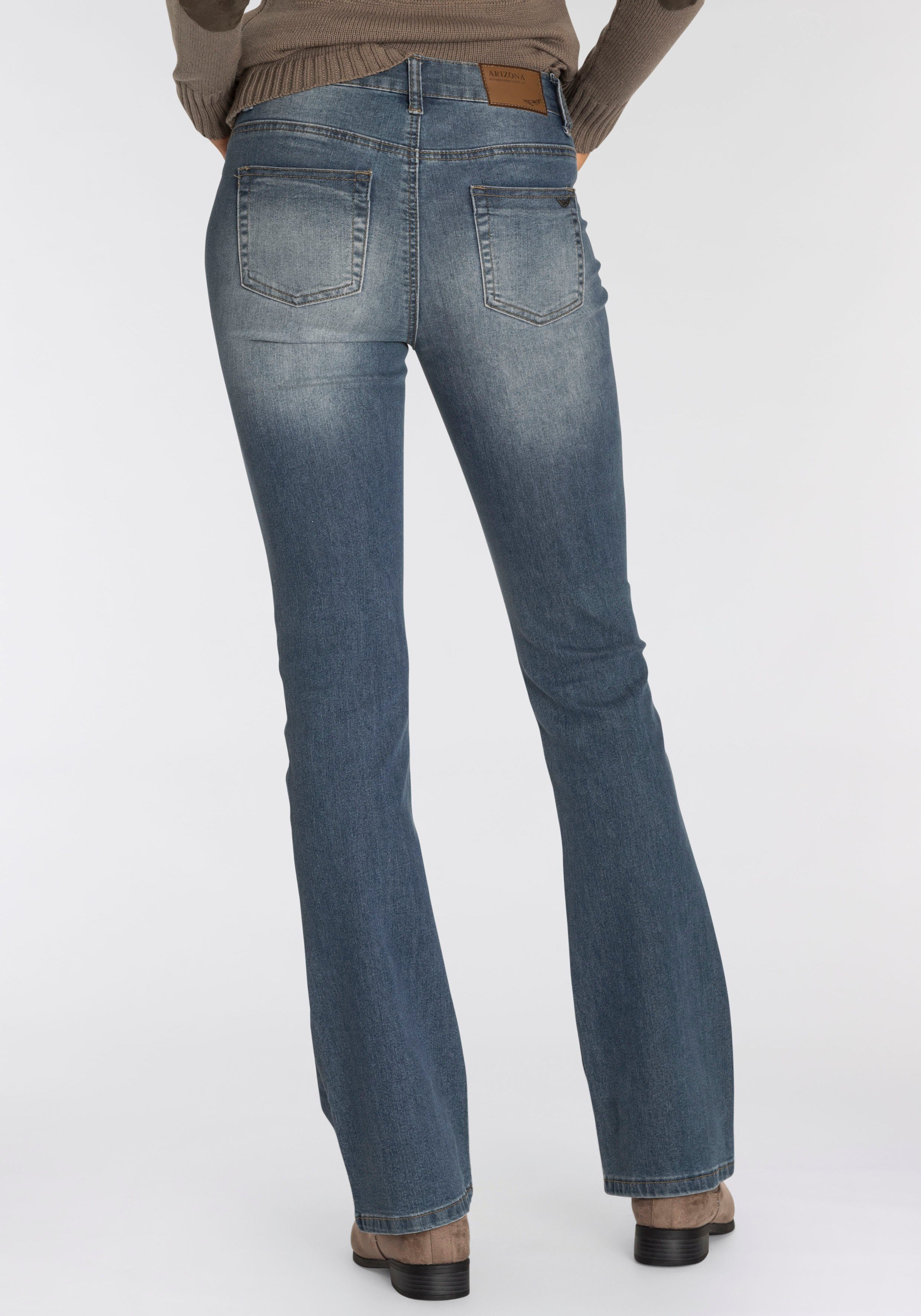 blue-used Arizona Waist Shaping Bootcut-Jeans High
