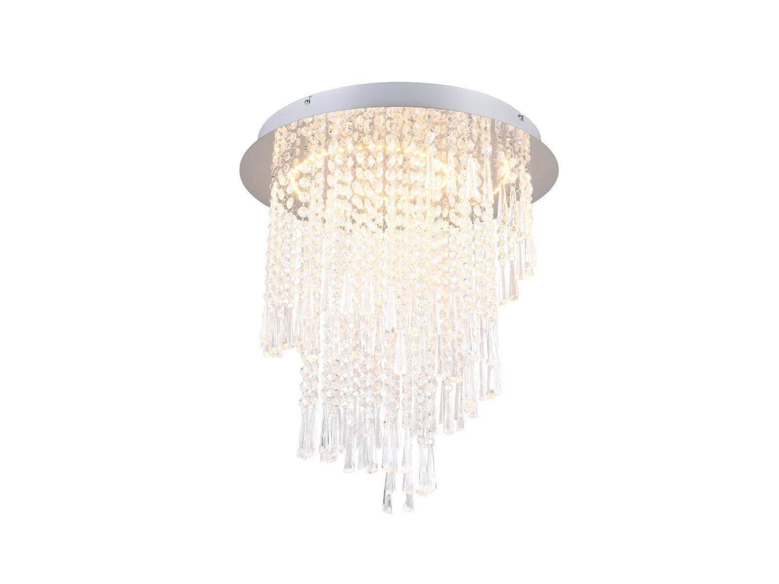 Reality Leuchten LED Deckenleuchte, Dimmfunktion, LED fest integriert, Tageslichtweiß, Neutralweiß, Warmweiß, ausgefallene Esstisch-lampe Kristall Lüster Galerie Treppenhaus Ø 45cm