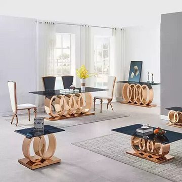 JVmoebel Esstisch Moderner Esstisch Edelstahltisch Esszimmer Tische Designer Möbel (1-St., 1x nur Esstisch ohne Stühle), Made in Europa