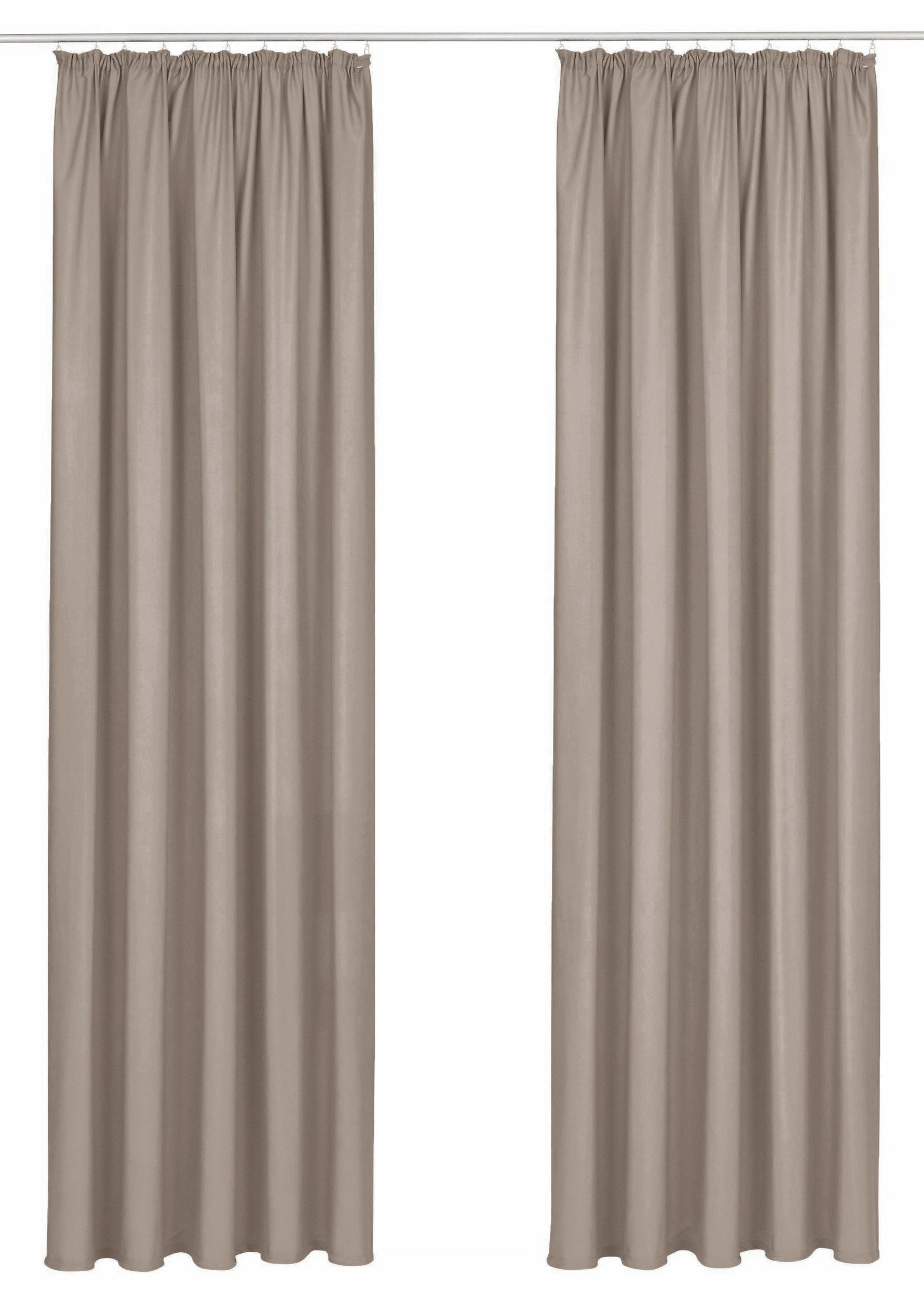 OTTO home Vorhang Parry (2 St), Kräuselband, blickdicht, Polyester, 2-er Set, blickdicht, monochrom, basic, einfarbig, Bestseller