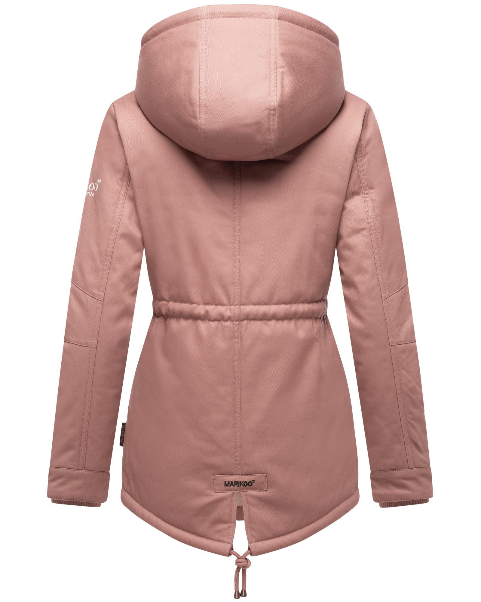 Marikoo Winterjacke Manolya stylischer Kurzmantel mit weichem Teddyfell-Futter