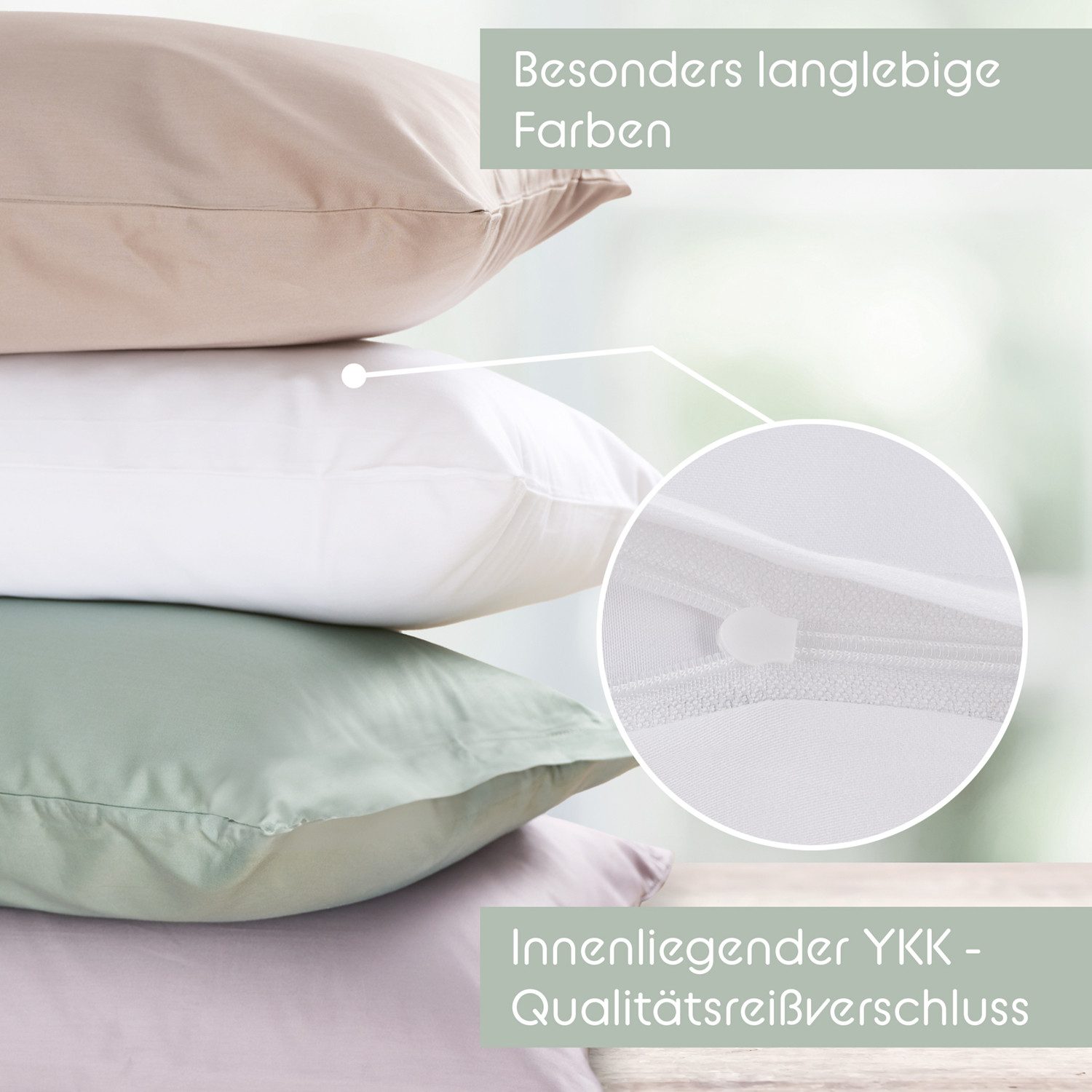 Blumtal Bettwäsche Premium Oeko Tex Zertifizierte Satin Bettwäsche, Mako-Satin, 2 teilig, aus 100% Baumwolle - Edle Glanzoptik Bettwäsche – Bild 5 von 5