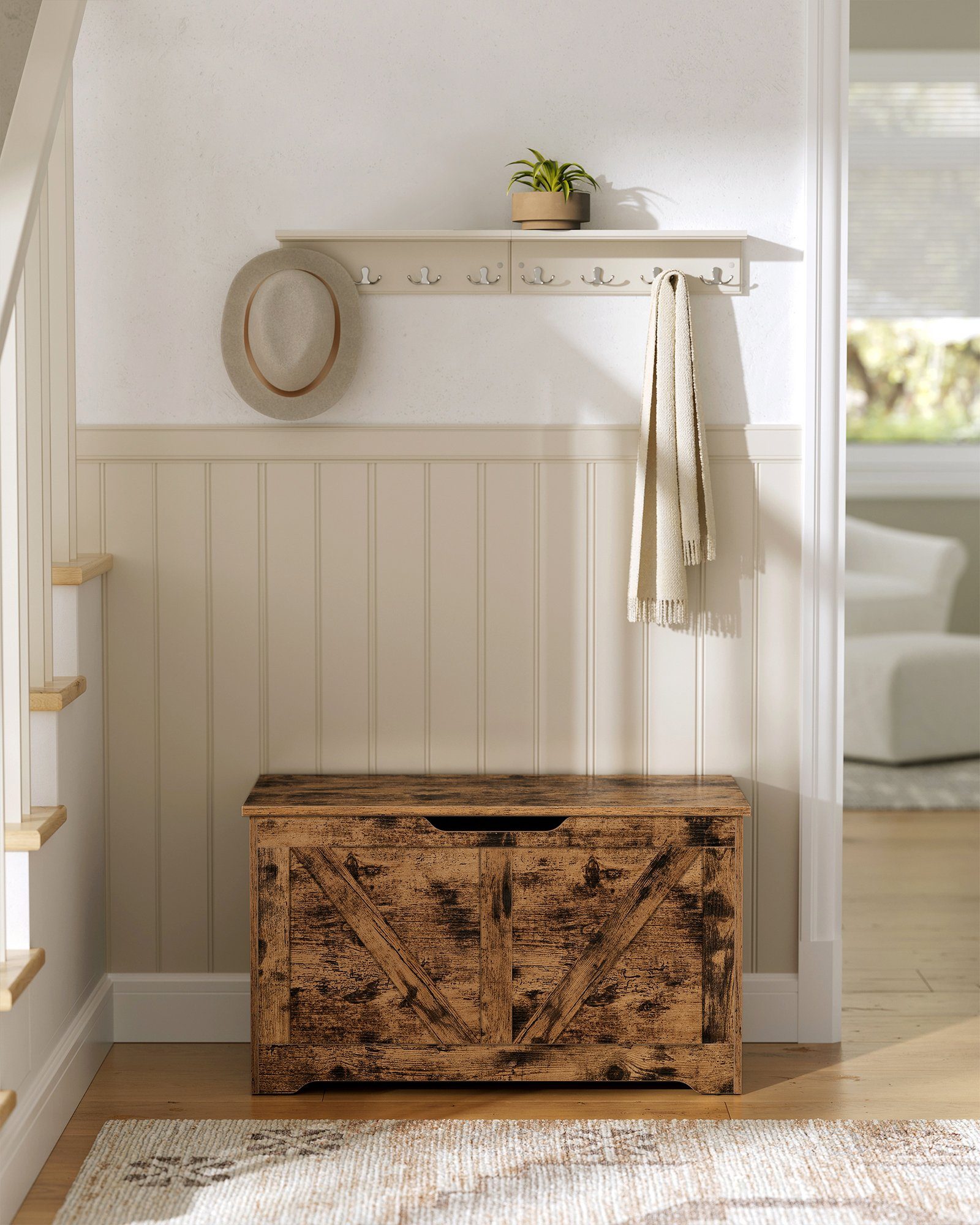 VASAGLE Sitzbank, Spielzeugtruhe, Sitztruhe, 80 / 100 (Länge) x 40 x 46 cm günstig online kaufen